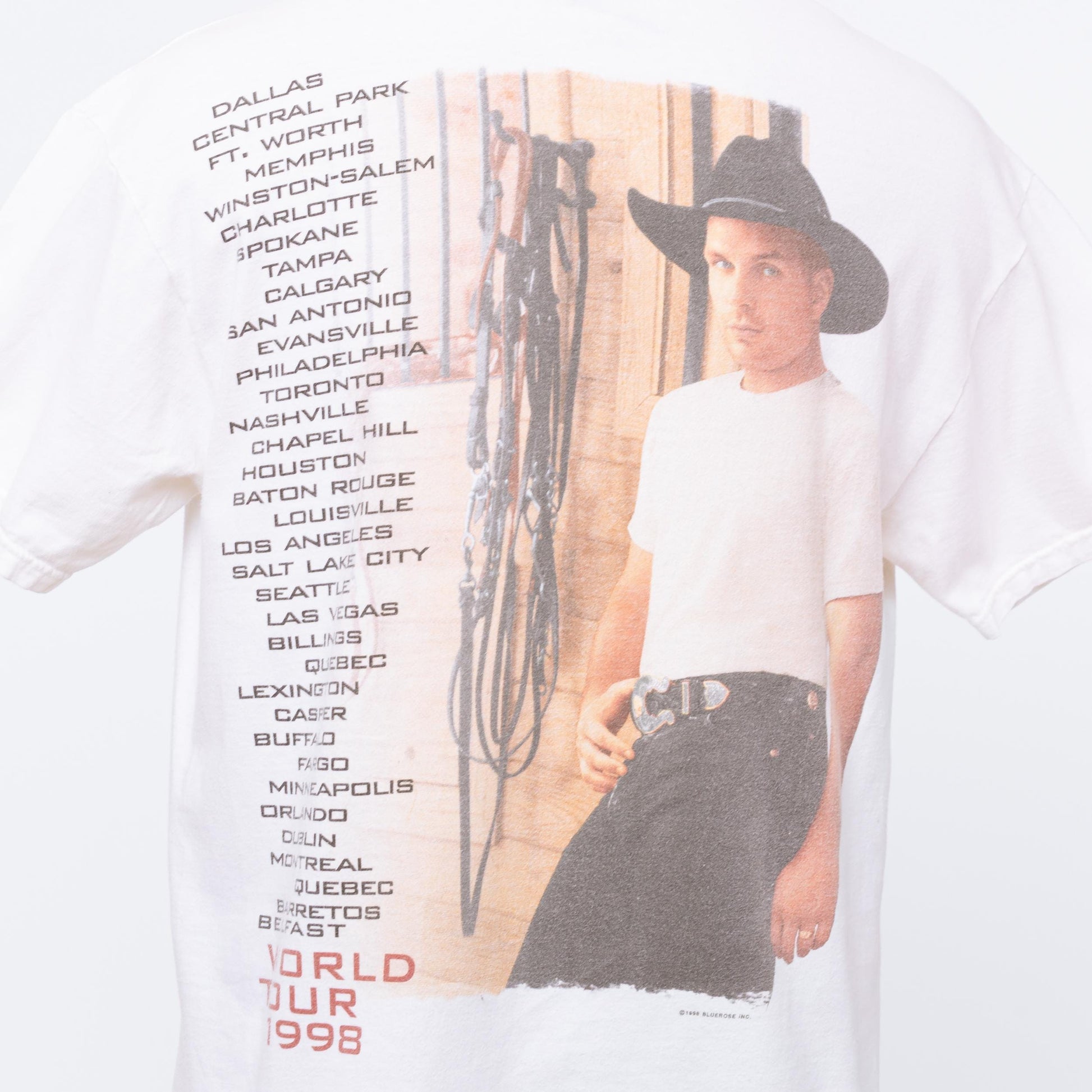 Vintage 1998 Garth Brooks Sevens Tour T Shirt - Large | 90s Country Music White Graphic Tee