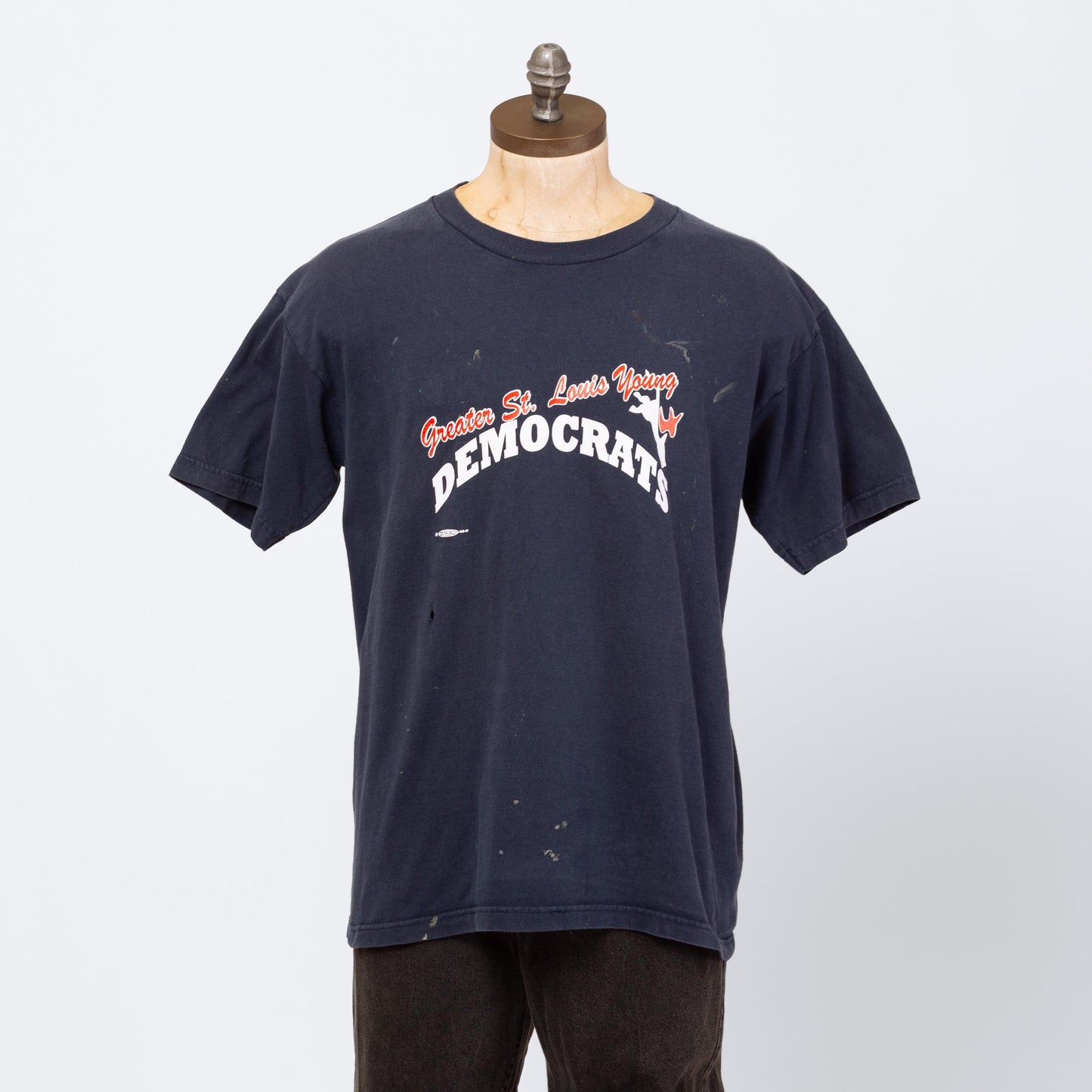Vintage 90s St. Louis Young Democrats T Shirt - Large | Political Union Made In USA Navy Blue Graphic Tee