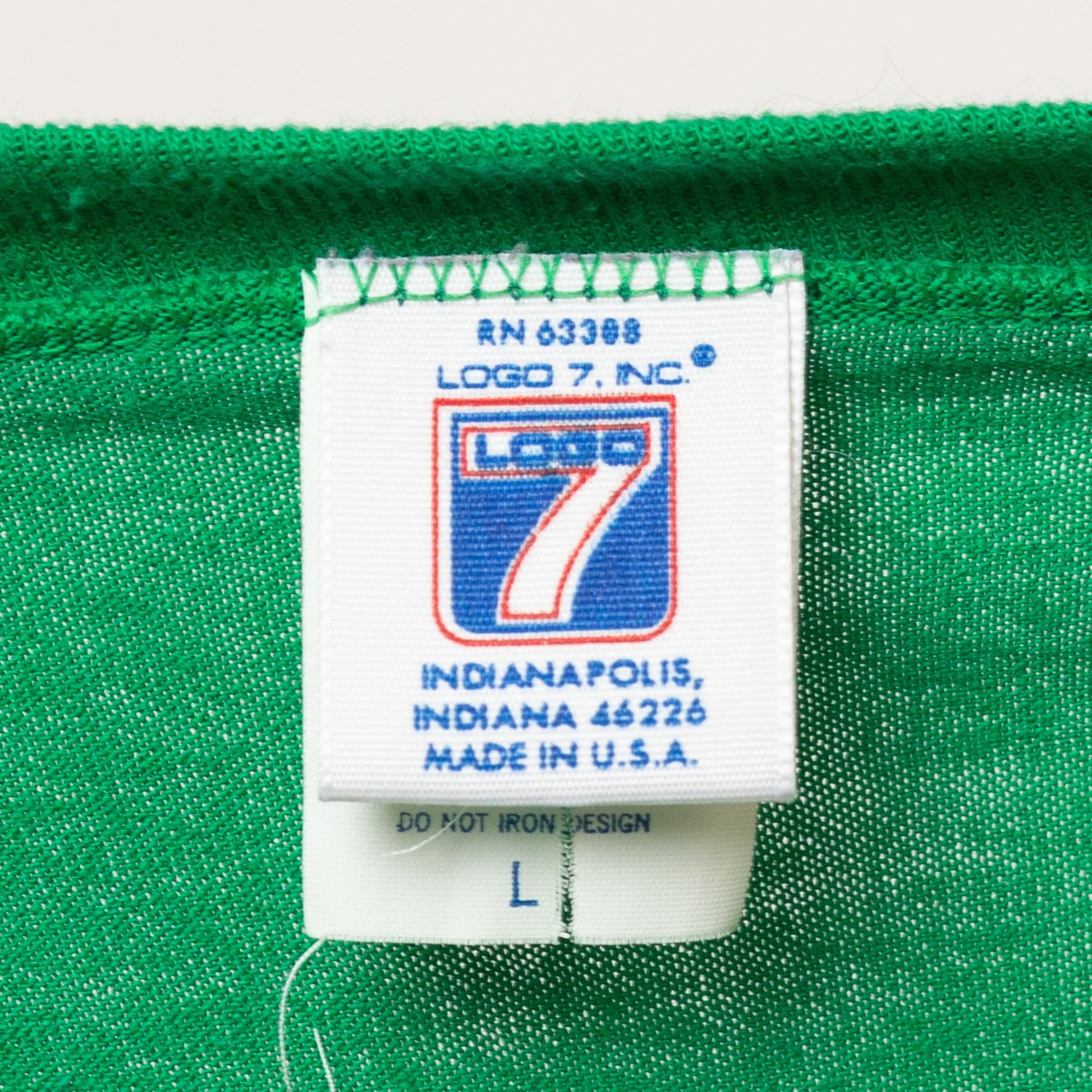 Vintage 80s Boston Celtics Striped Jersey T Shirt - Large | Logo 7 Green NBA Basketball Tee