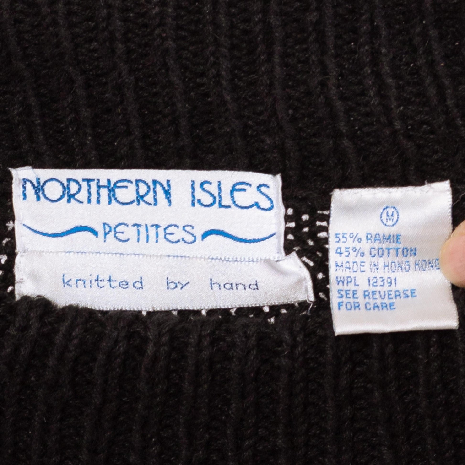 Vintage 90s Geometric Slouchy 3D Knit Sweater - Medium | Black Abstract Grunge Mockneck Pullover