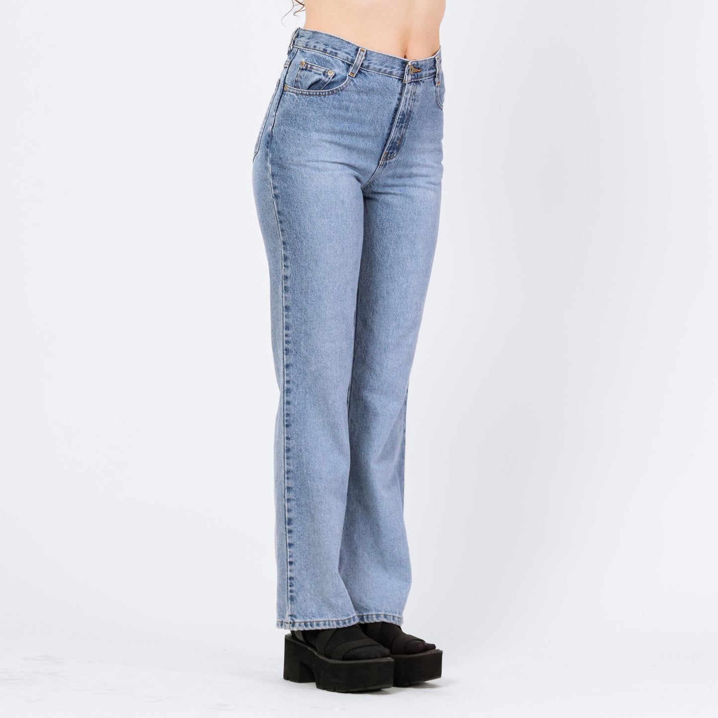 Vintage 90s Mid Rise Bootcut Jeans - Small, Size 6 | Light Wash Denim Mom Jeans