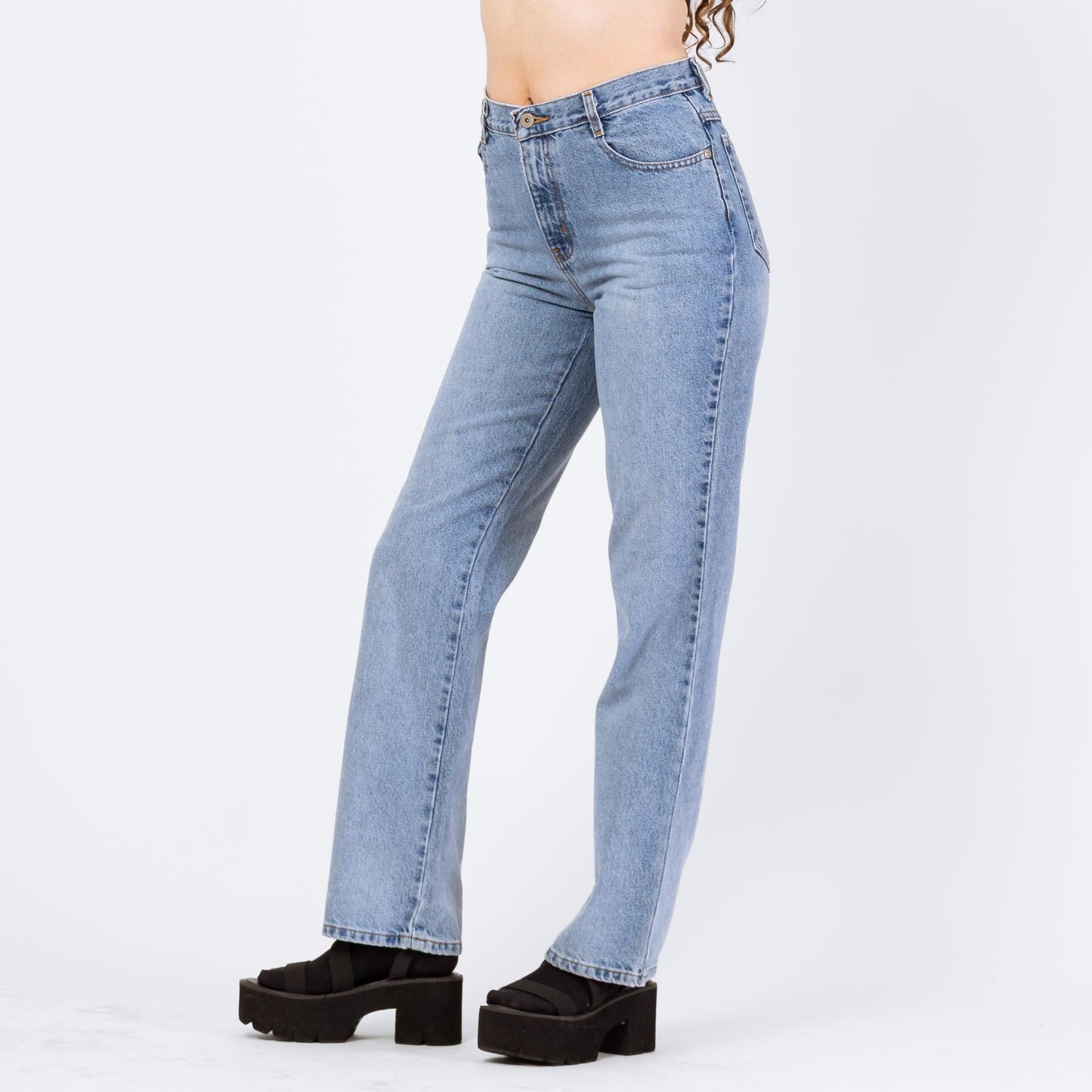 Vintage 90s Mid Rise Bootcut Jeans - Small, Size 6 | Light Wash Denim Mom Jeans