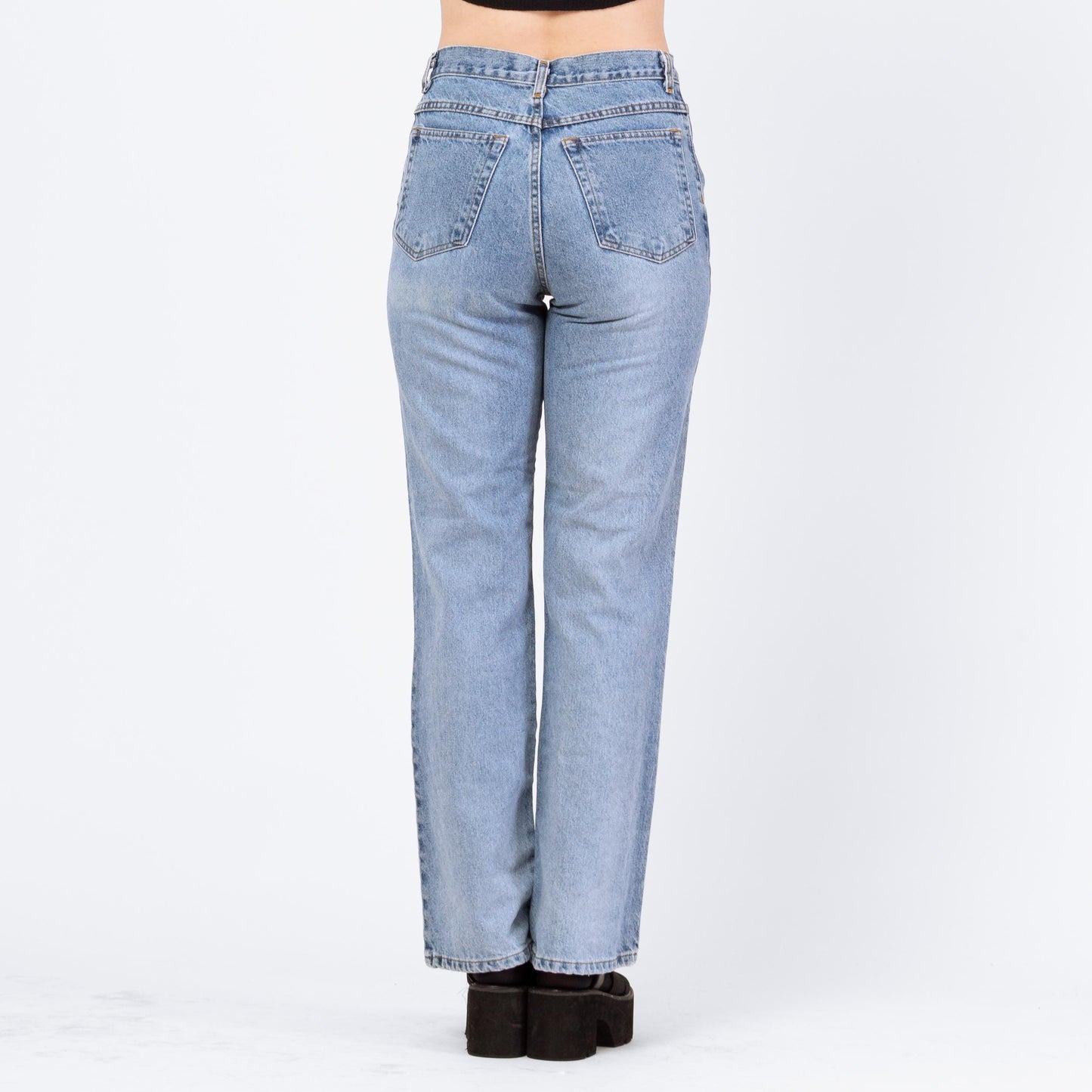 Vintage 90s Mid Rise Bootcut Jeans - Small, Size 6 | Light Wash Denim Mom Jeans