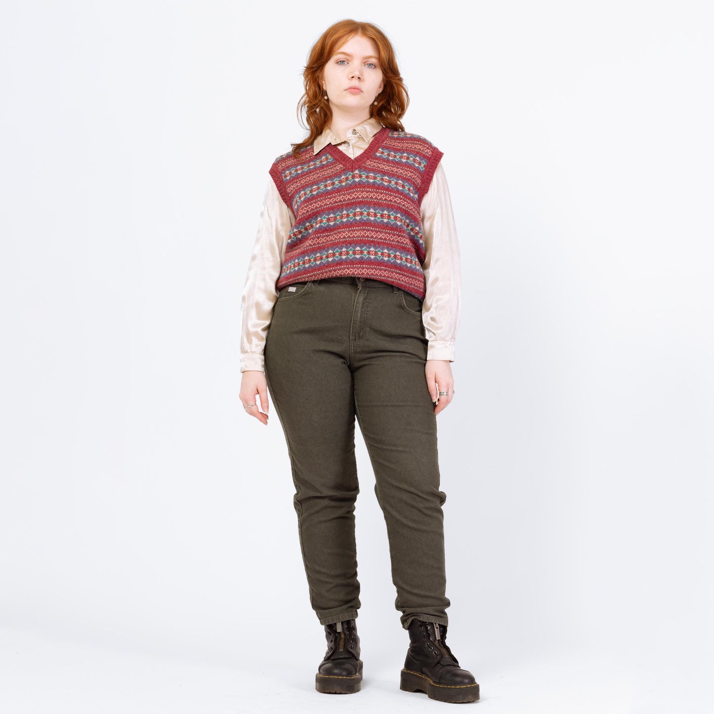 Vintage 90s Lee Dark Olive Green Jeans - Medium to Large, 30.5" Waist | High Waisted Stretch Denim Tapered Leg Mom Jeans