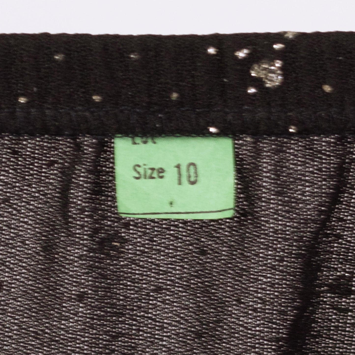 Vintage 80s Black Silver Bow Print Midi Skirt - Medium | High Waist Knee Length Ruffle Holiday Party Skirt