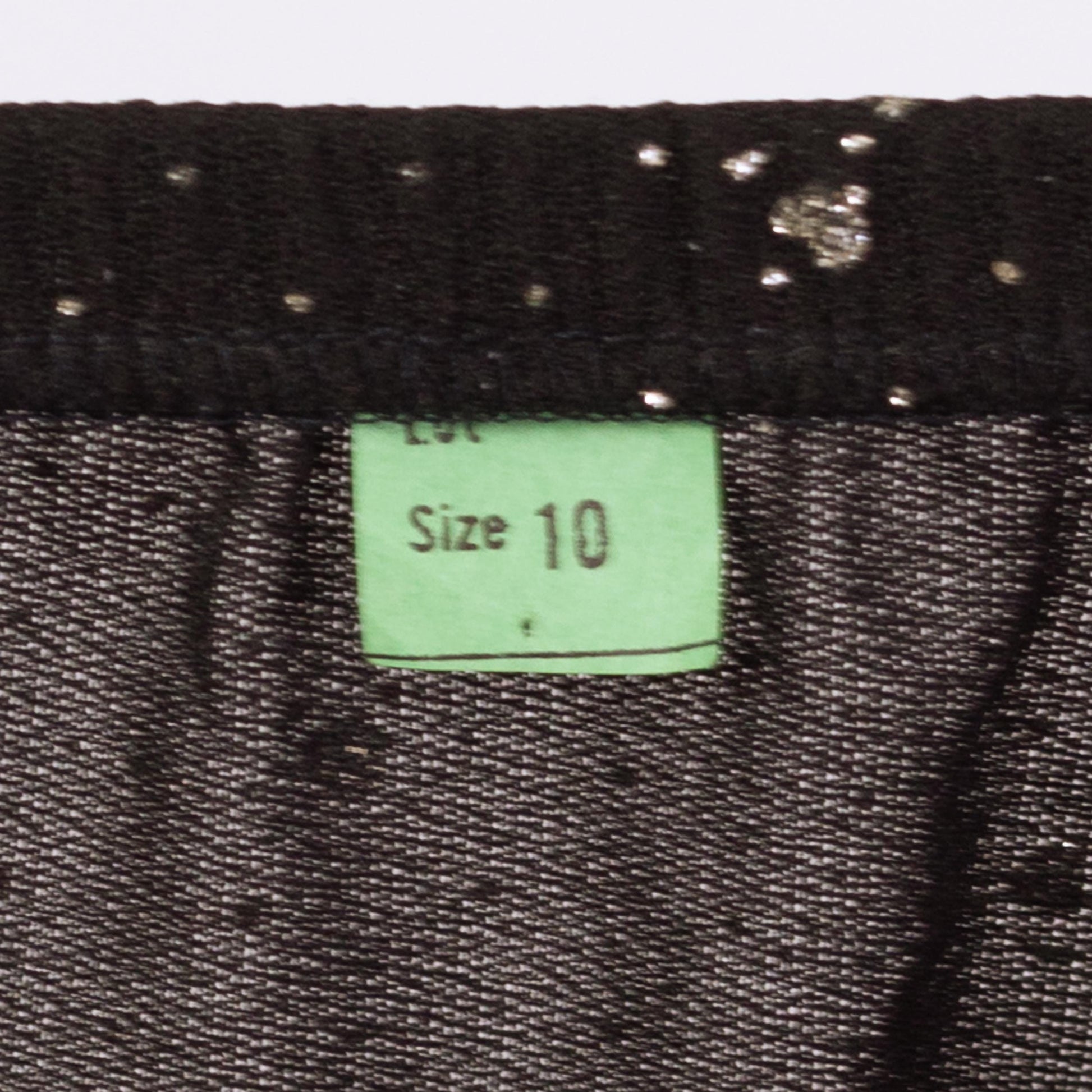 Vintage 80s Black Silver Bow Print Midi Skirt - Medium | High Waist Knee Length Ruffle Holiday Party Skirt