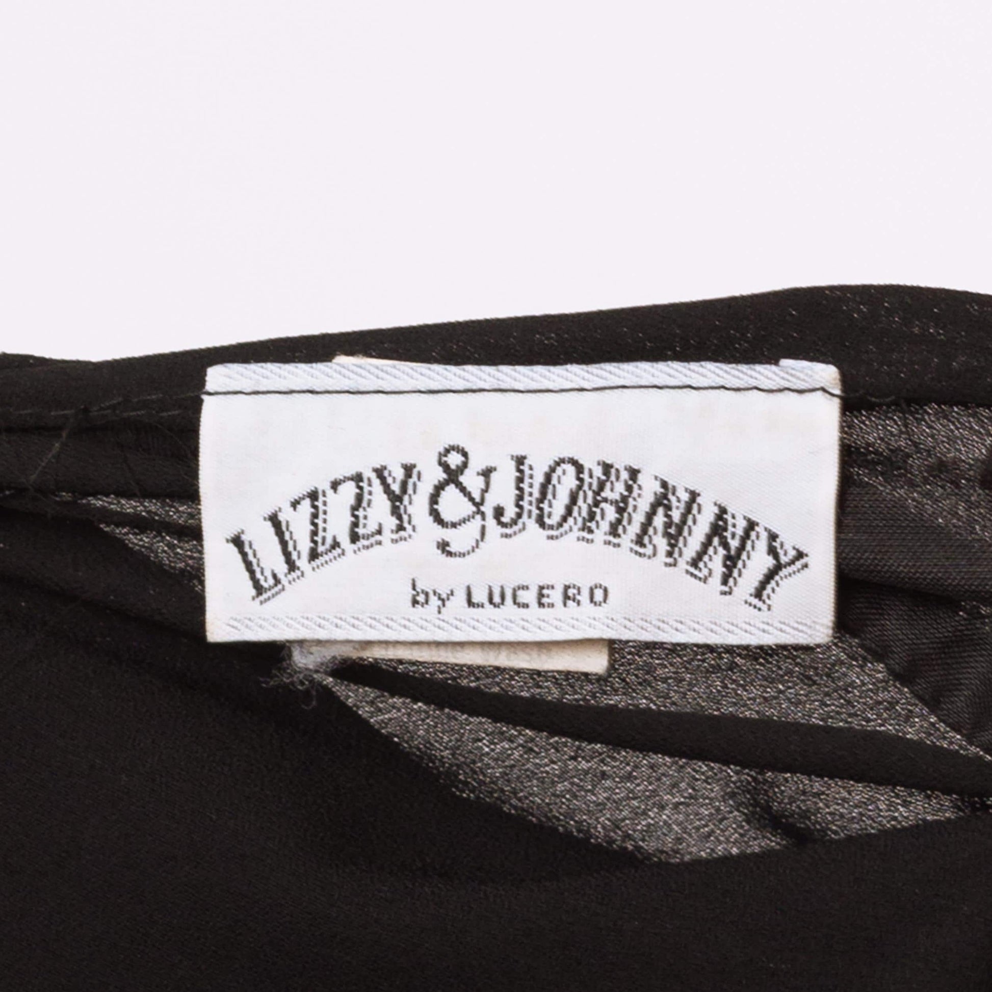 Vintage 80s Sheer Black Puff Sleeve Party Dress - Medium | Retro Gothic Tiered Sleeve Formal Midi Dress