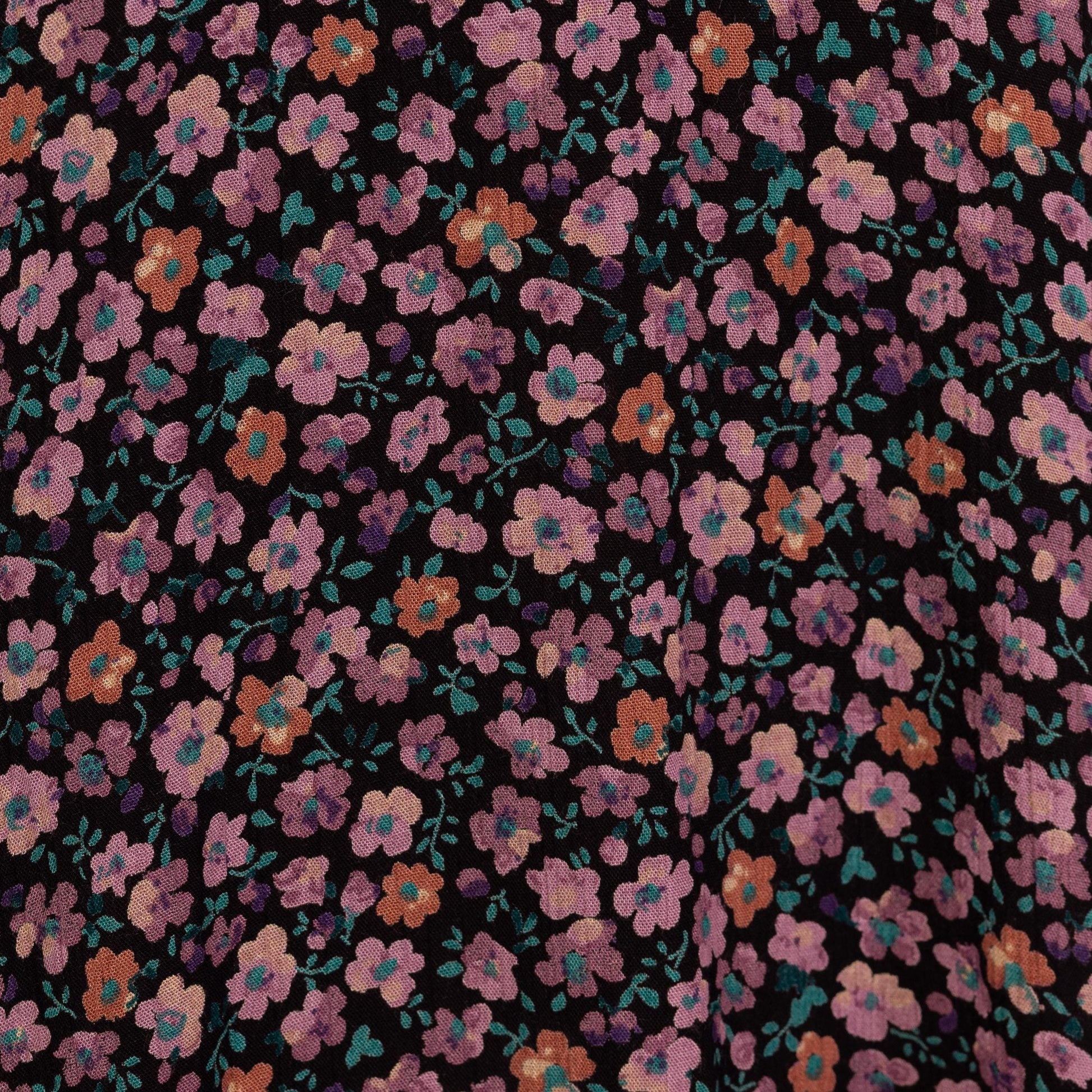 Vintage 90s Purple Ditsy Floral Babydoll Midi Dress - Small | Boho Square Neck Sleeveless Grunge Dress