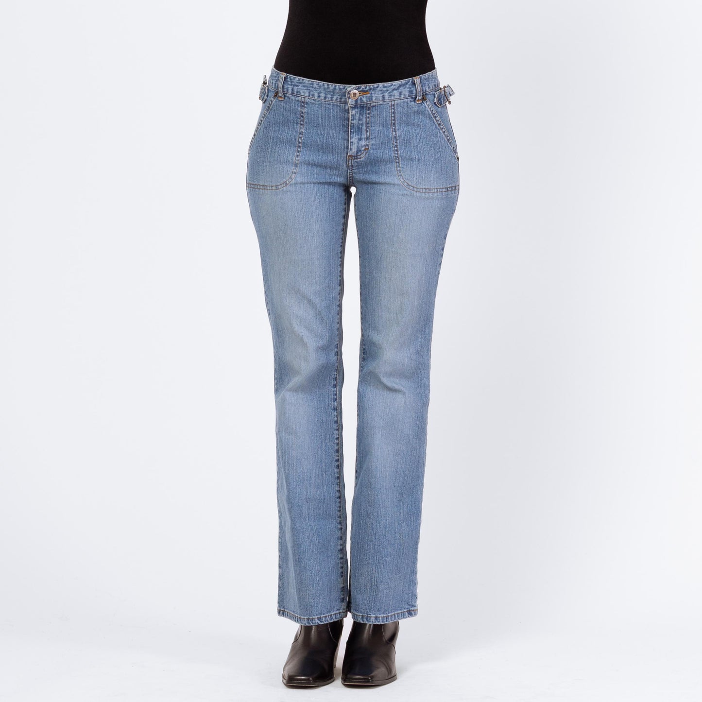 Vintage Y2K Low Rise Bootcut Jeans – Small, Size 6 | Light Wash 2000s Denim Low Riders