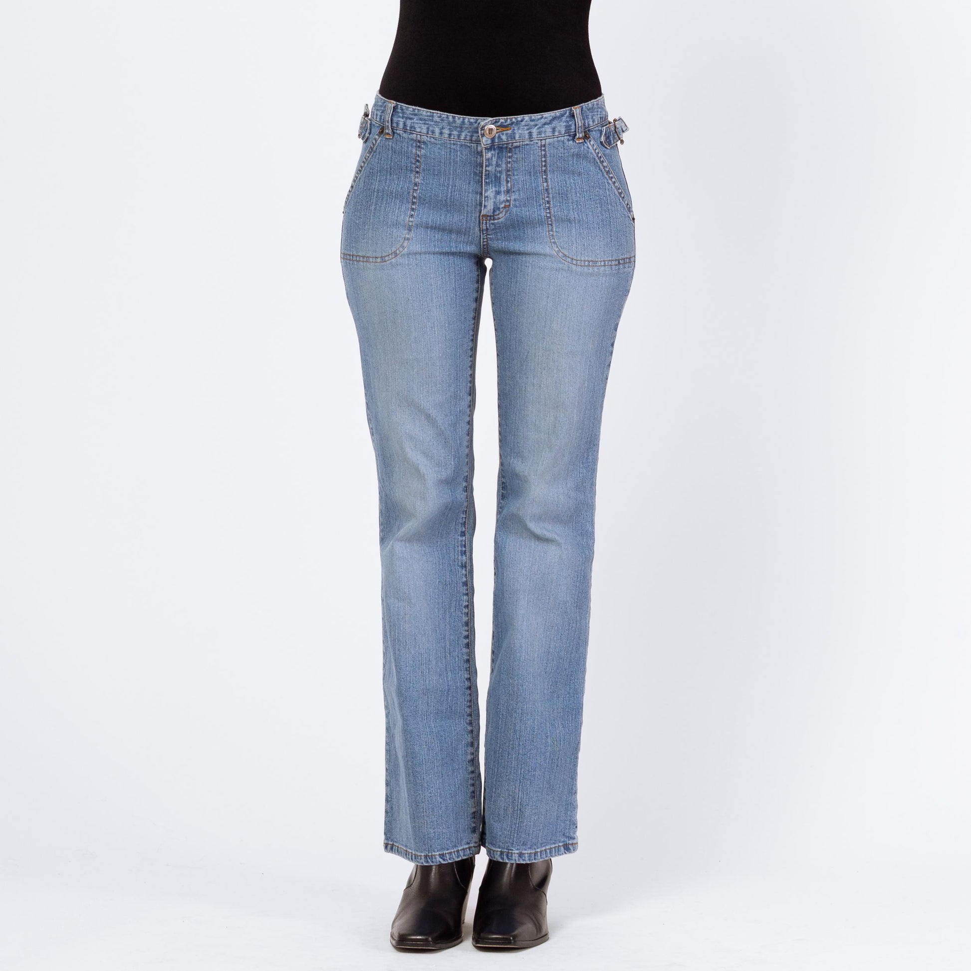 Vintage Y2K Low Rise Bootcut Jeans – Small, Size 6 | Light Wash 2000s Denim Low Riders