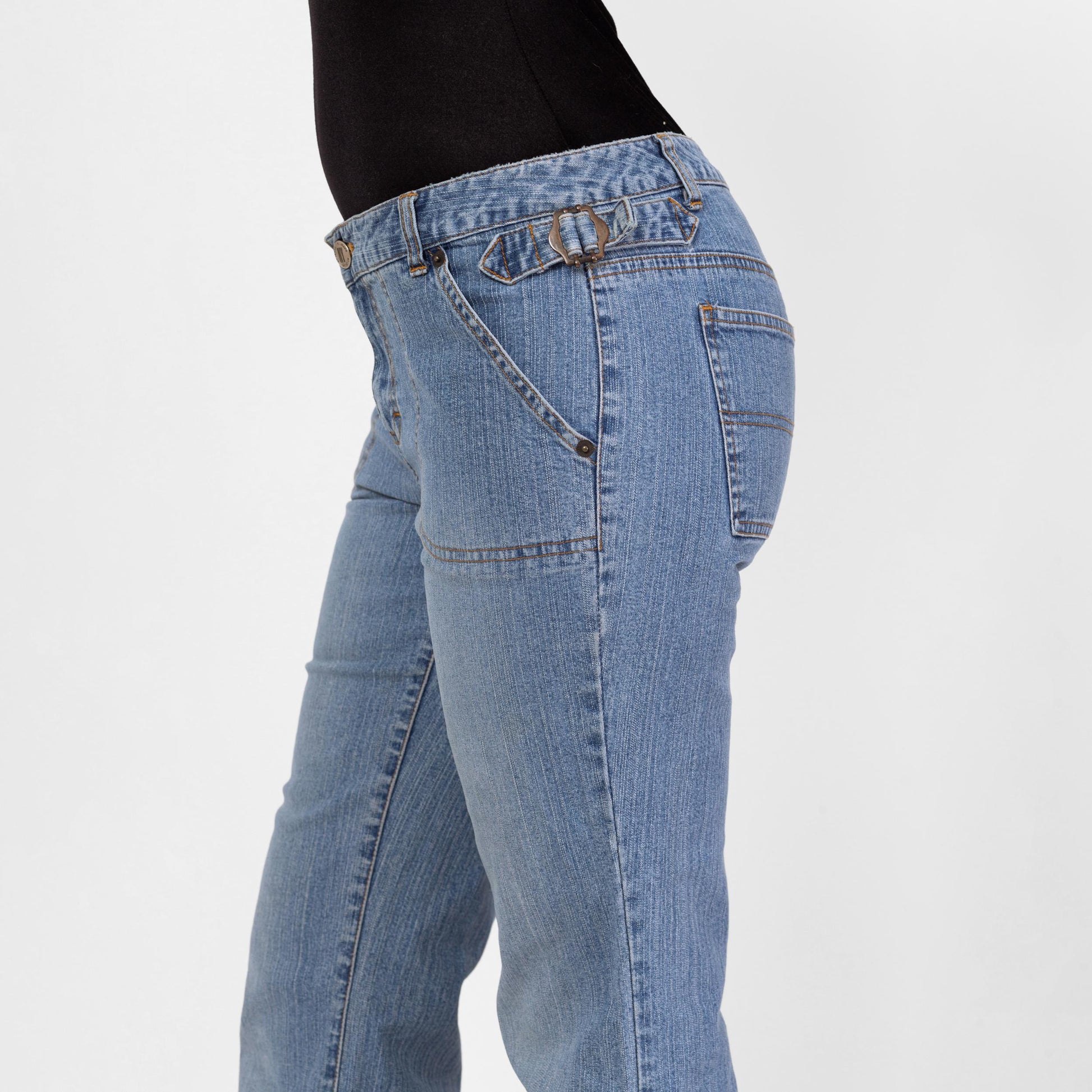 Vintage Y2K Low Rise Bootcut Jeans – Small, Size 6 | Light Wash 2000s Denim Low Riders