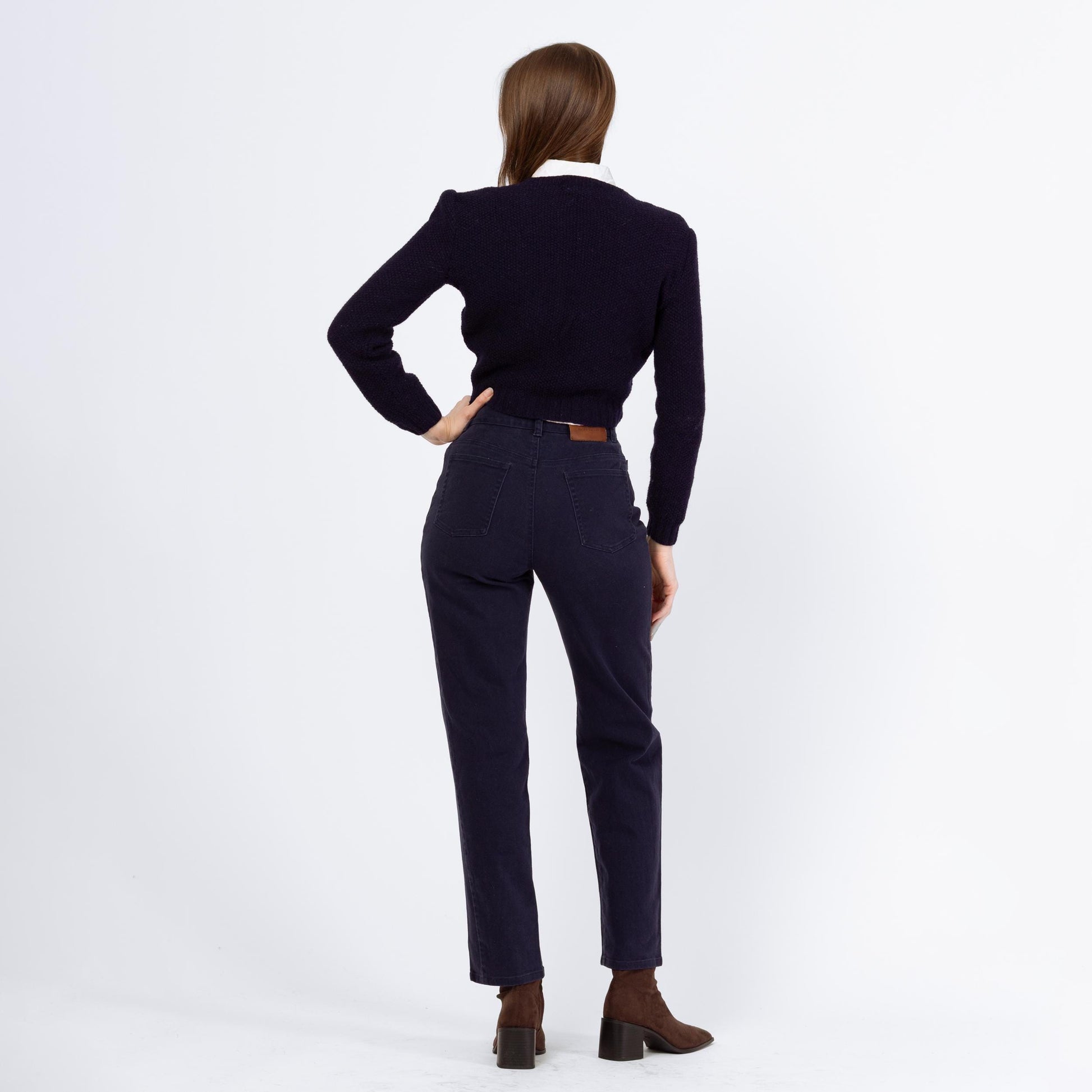 Vintage 90s Ralph Lauren Soft Midnight Blue Jeans - Small, Size 4 | High Waisted Slim Tapered Leg Dark Wash Stretch Jeans