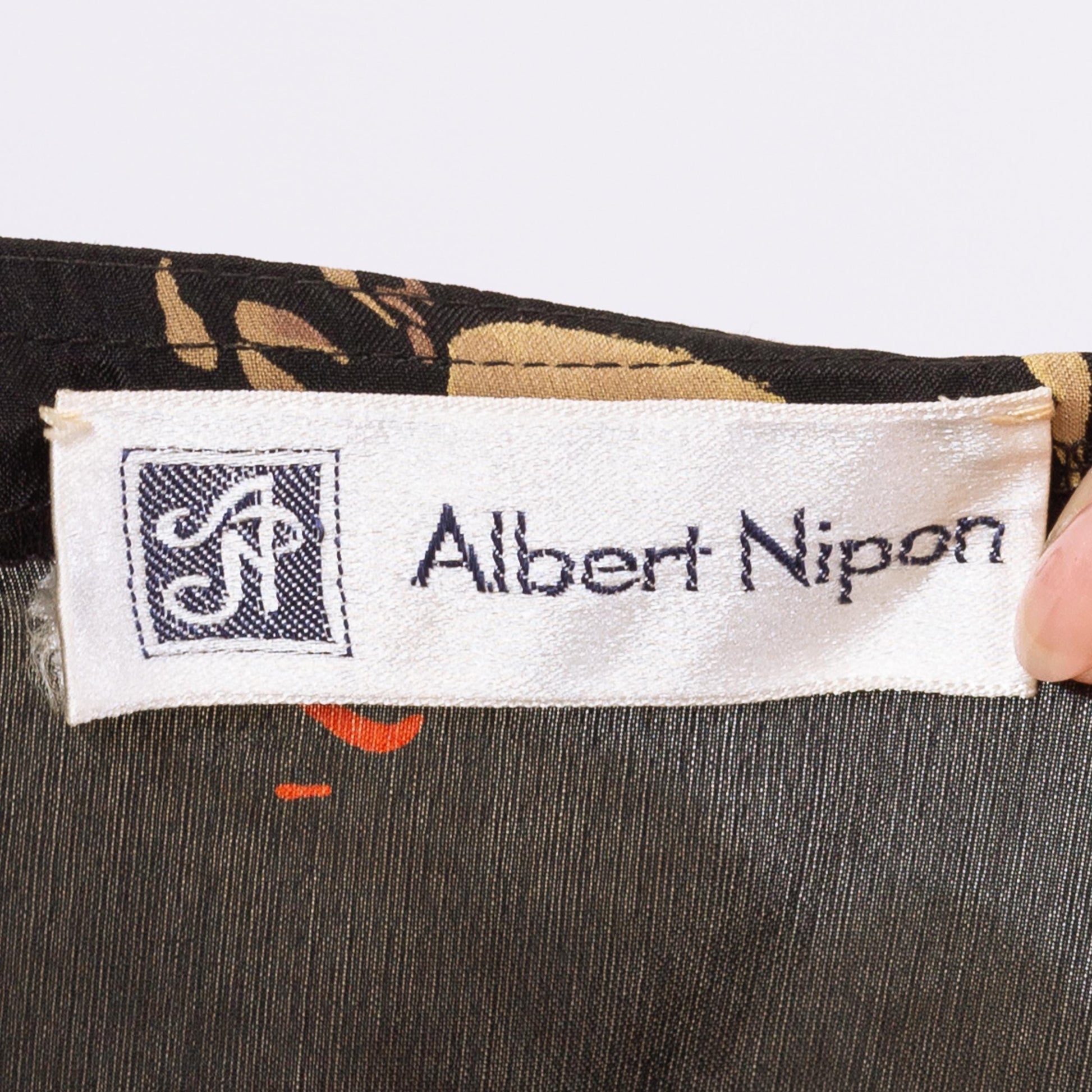 Vintage 80s Albert Nipon Black Floral Silk Midi Wrap Dress - Small | Boho Short Sleeve Flowy Dress