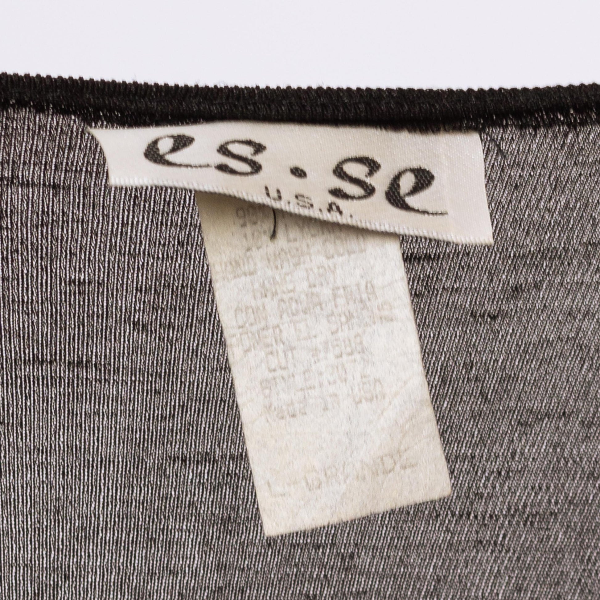 Vintage 90s Slinky Black Long Sleeve Maxi Dress - Large | Minimalist Button Front Witchy Goth Grunge Dress