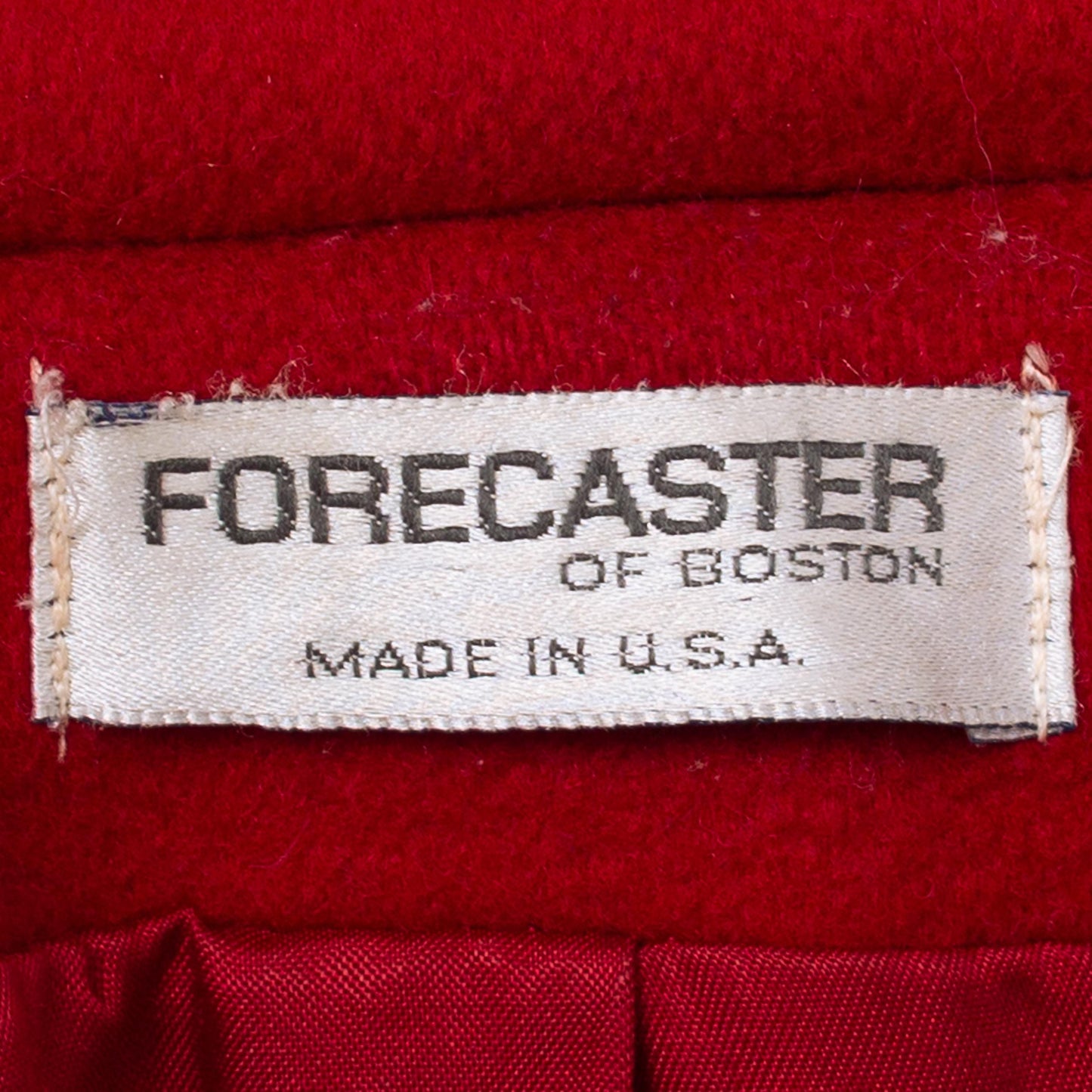 Vintage 80s Red Wool Double Breasted Overcoat - Medium | Forecaster Of Boston Button Up Long Winter Coat