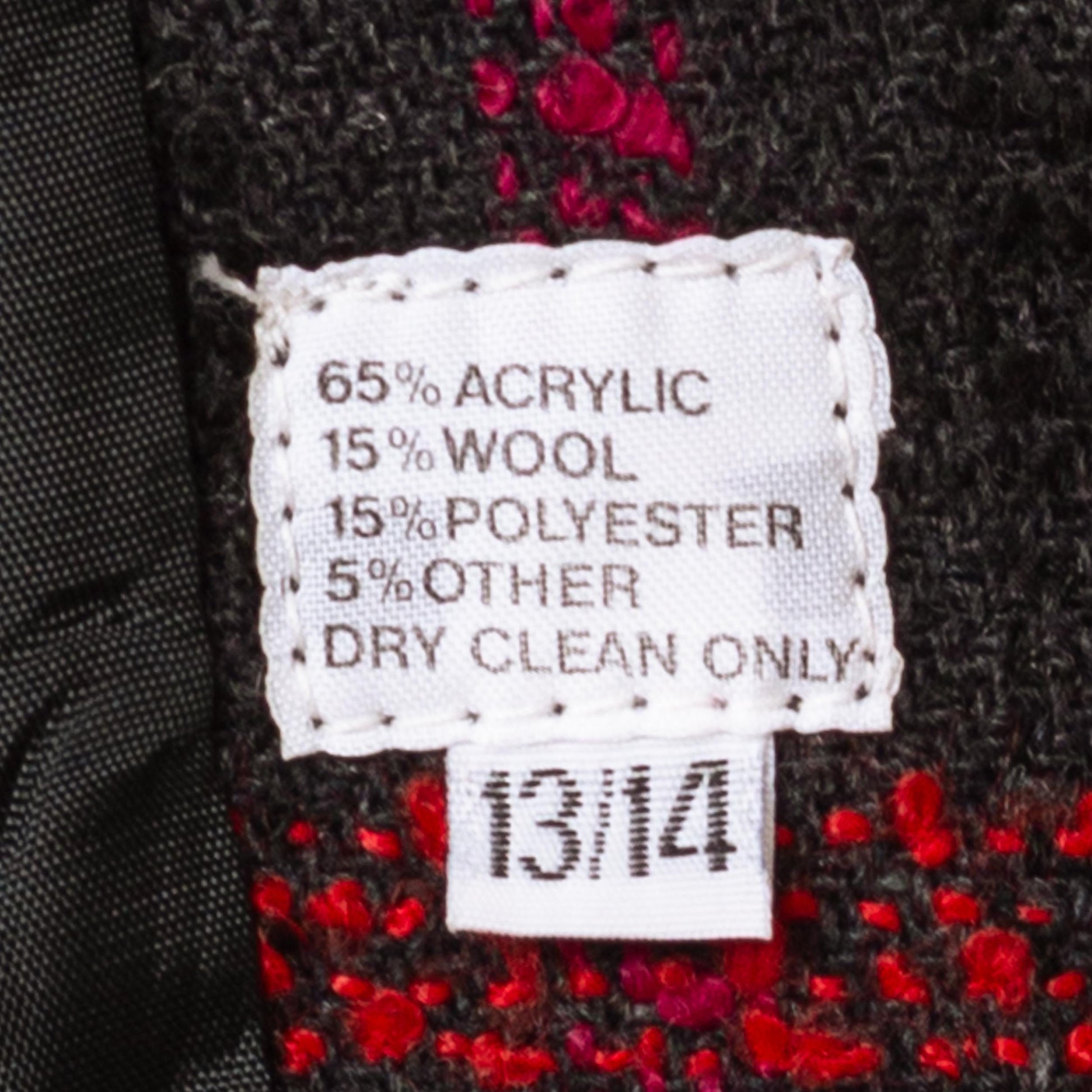 Vintage 80s Black Windowpane Plaid Tweed Blazer - Large | Longline Oversize Button Up Notched Collar Jacket