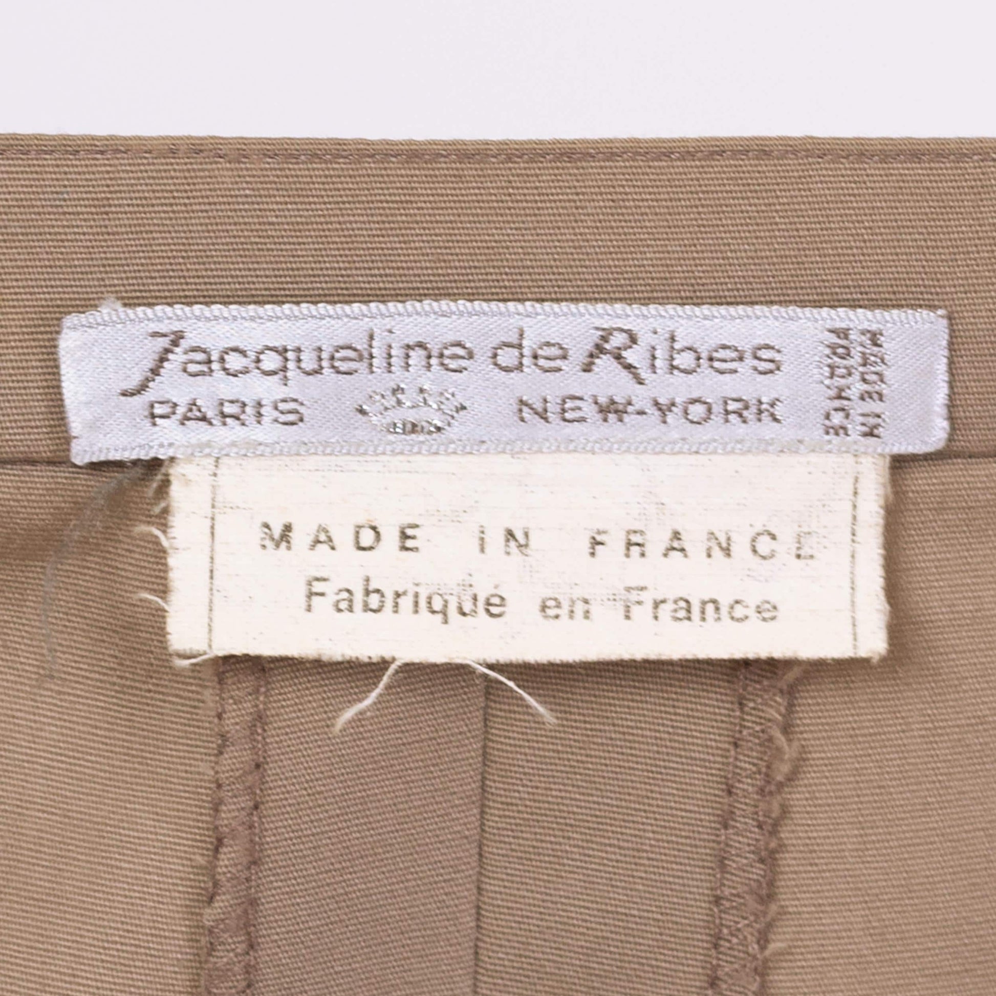 Vintage 90s Jacqueline de Ribes Paris Asymmetric Mini Wrap Skirt - Medium, 30" Waist | Designer Taupe Ruffled Mid Rise Miniskirt