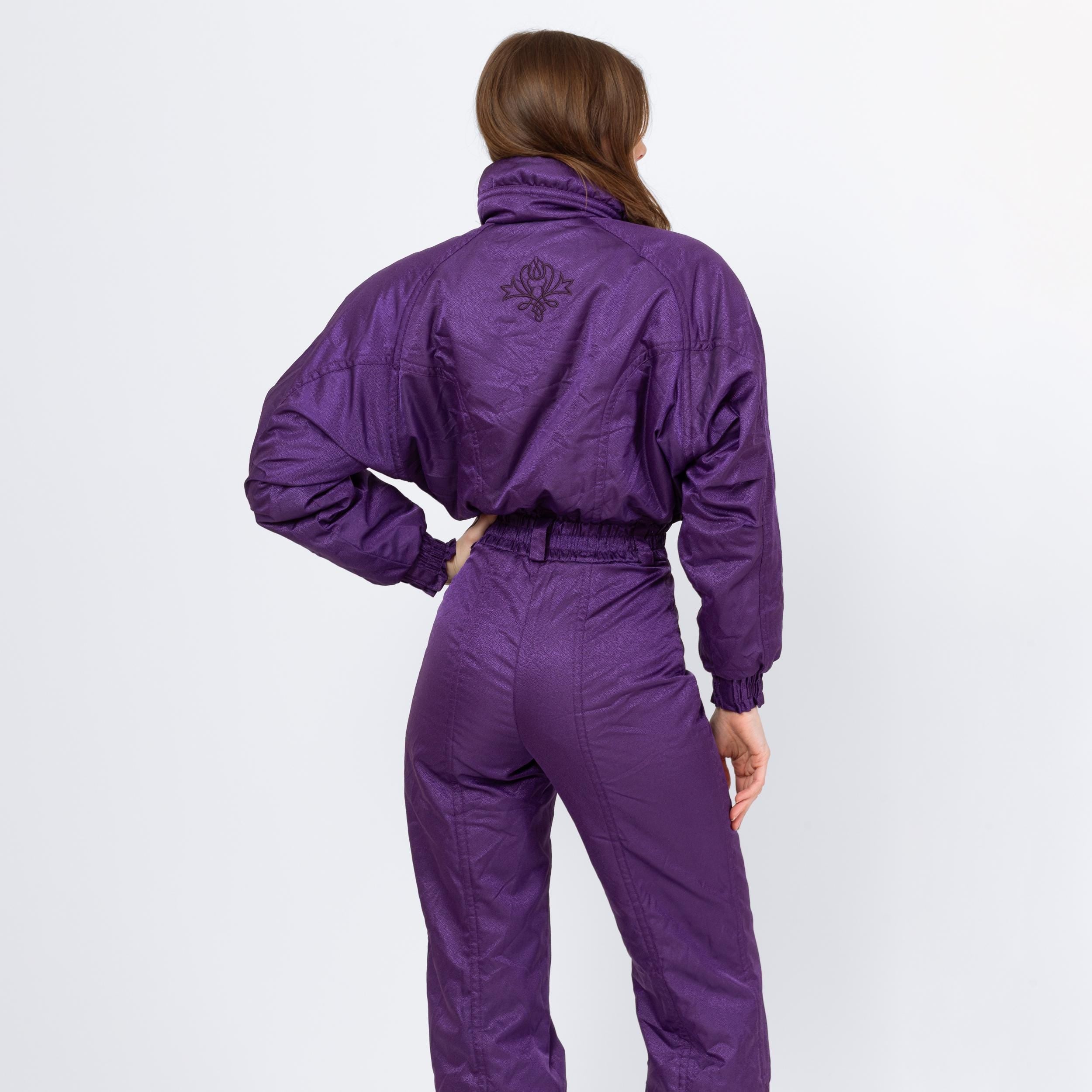 Vintage 80s Descente Purple Dolman Sleeve Ski Suit - Extra Small