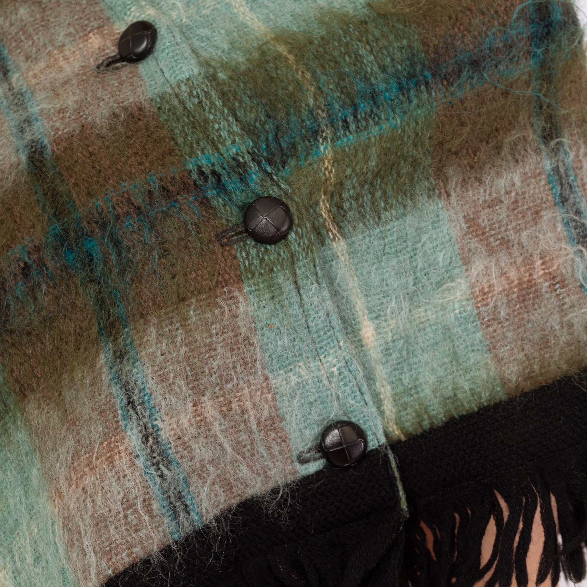 Vintage 60s 70s Mod Tartan Plaid Mohair Mini Cape - Medium | Strathtay Originals Poncho Shawl Fall Winter Coat