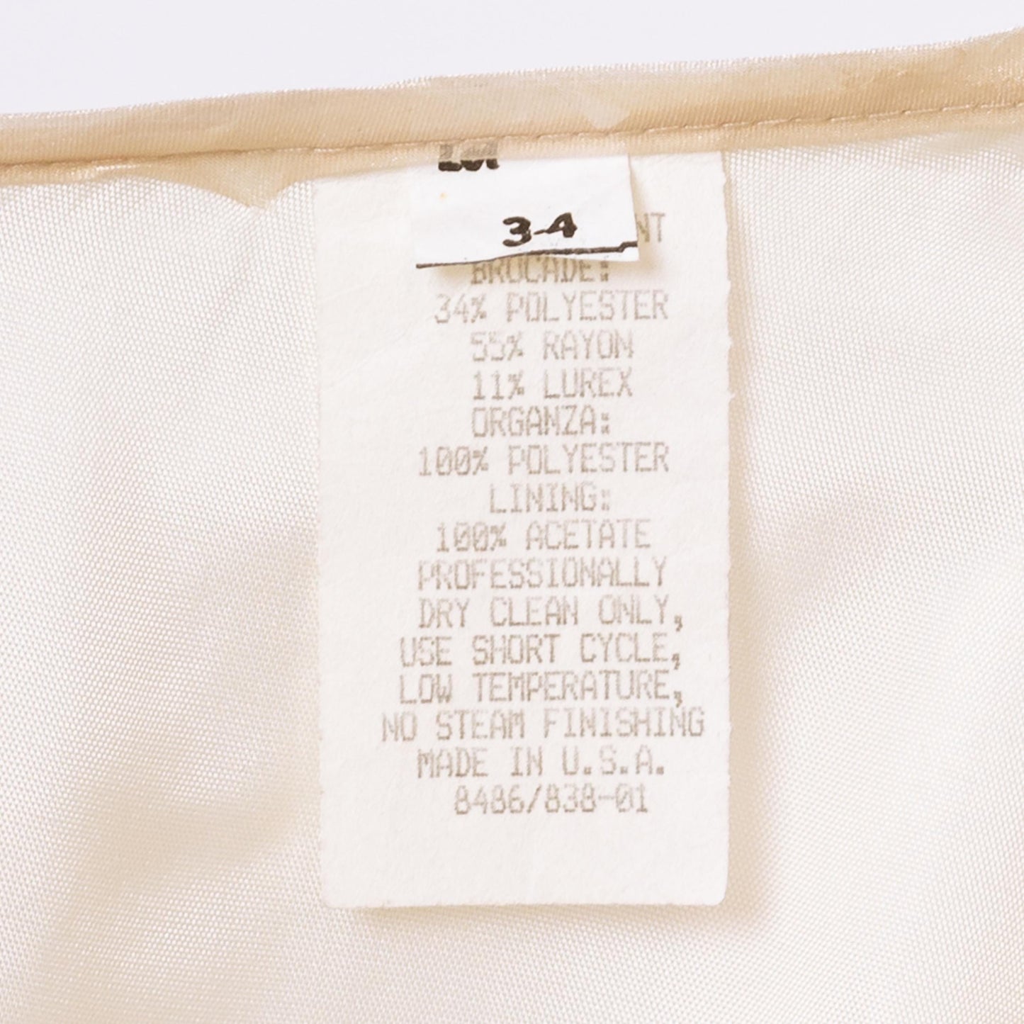 Vintage 90s Ivory Organza Bridal Maxi Skirt - Extra Small, 25" Waist | High Waisted Floor Length Formal Wedding Skirt