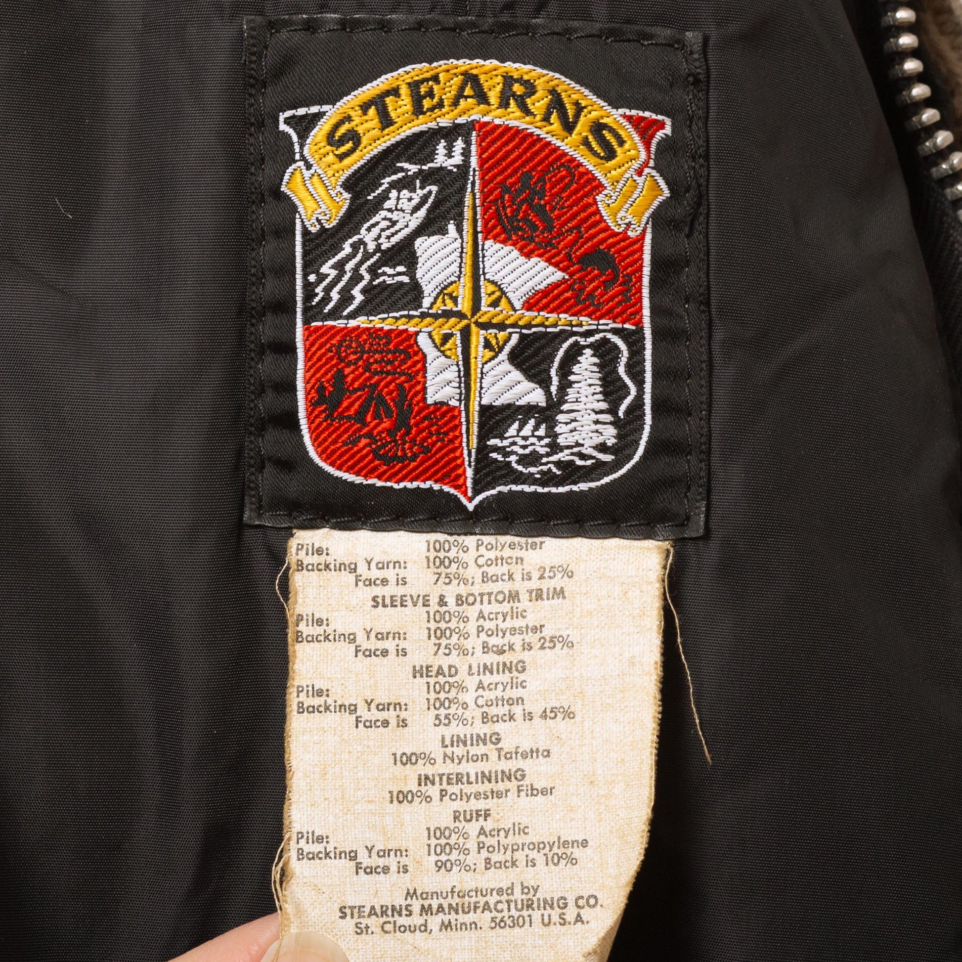 Vintage 70s Stearns Black Plush Shearling Trim Coat - Medium | Boho Zip Up Hooded Parka Jacket