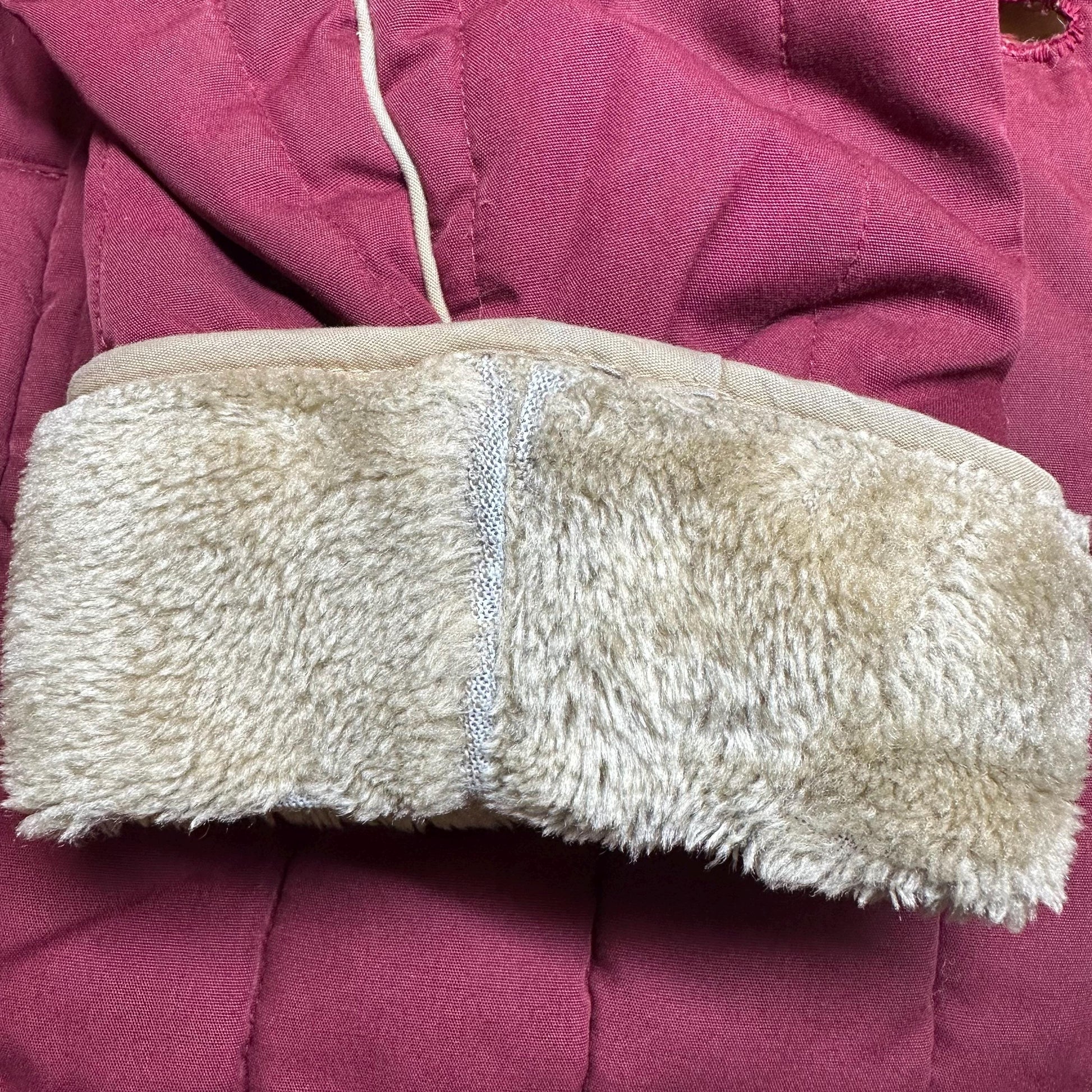 Vintage 70s 80s Wine Red Quilted Puffer Maxi Coat - 2X | Retro Plush Collar Long Duster Winter Jacket