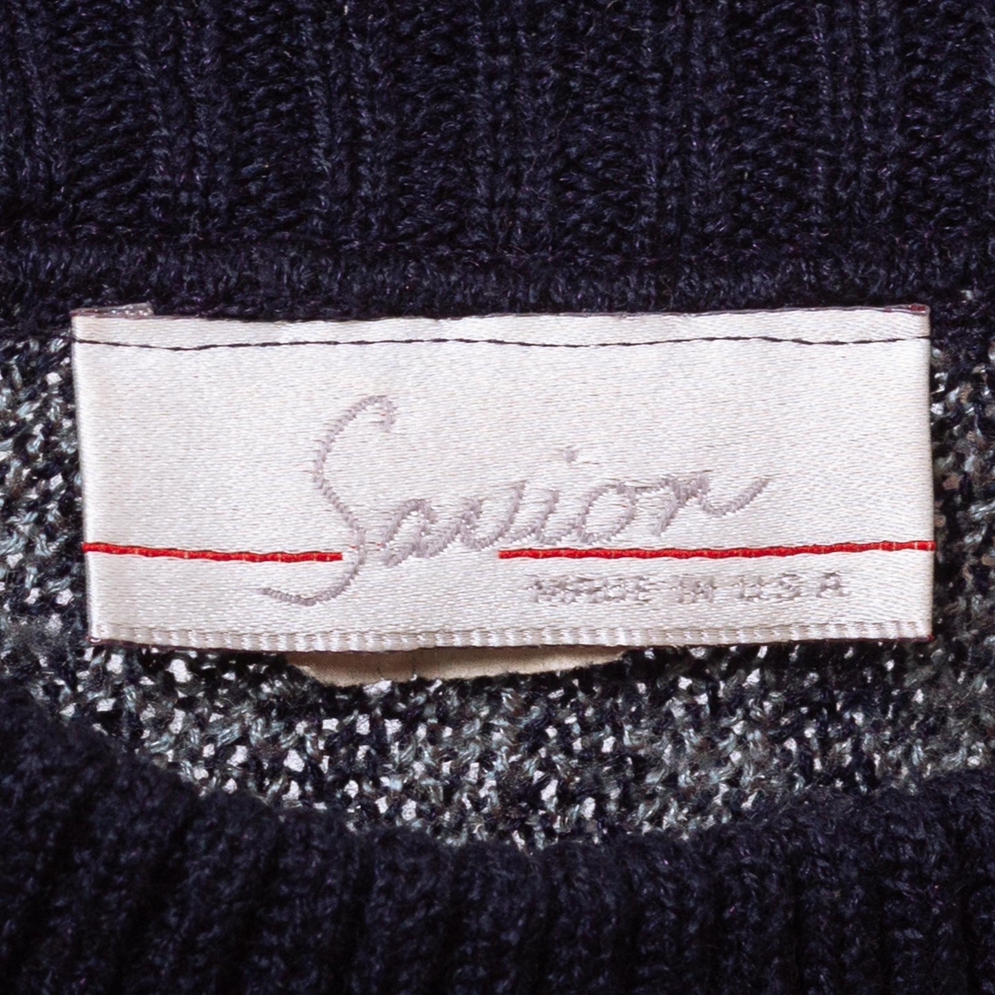 Vintage 80s Chain Mail Knit Batwing Sleeve Novelty Sweater - Extra Large | Navy Blue Grey Houndstooth Fitted Waist Pullover Jumper