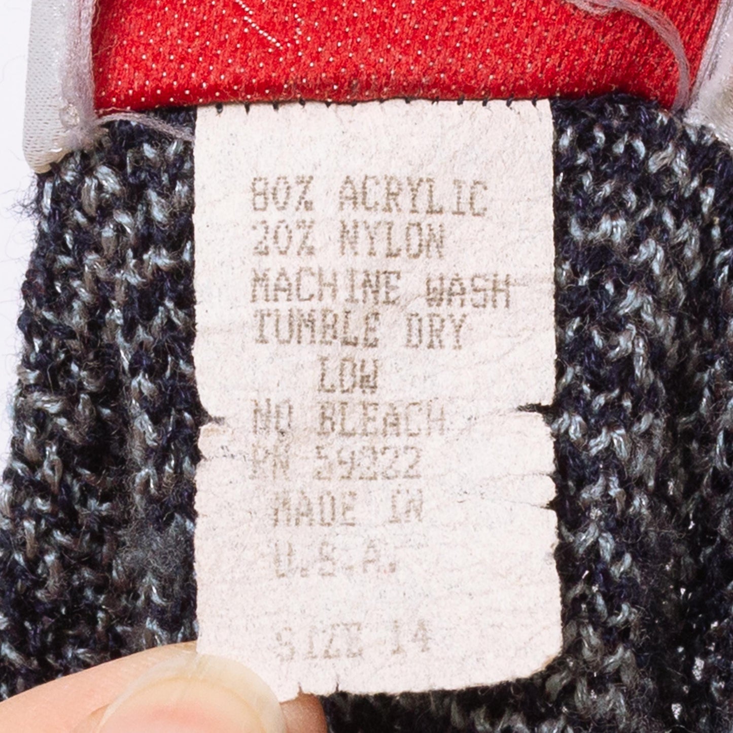 Vintage 80s Chain Mail Knit Batwing Sleeve Novelty Sweater - Extra Large | Navy Blue Grey Houndstooth Fitted Waist Pullover Jumper