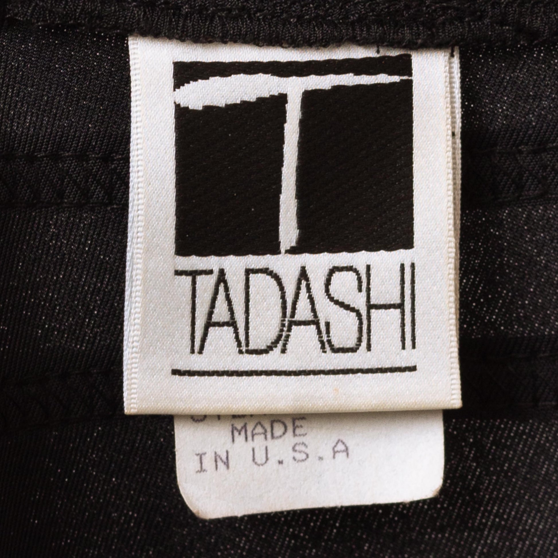 Vintage 90s Tadashi Black Velvet Ribbon Trim Mermaid Dress - Medium | Designer High Low Hem Maxi Evening Gown