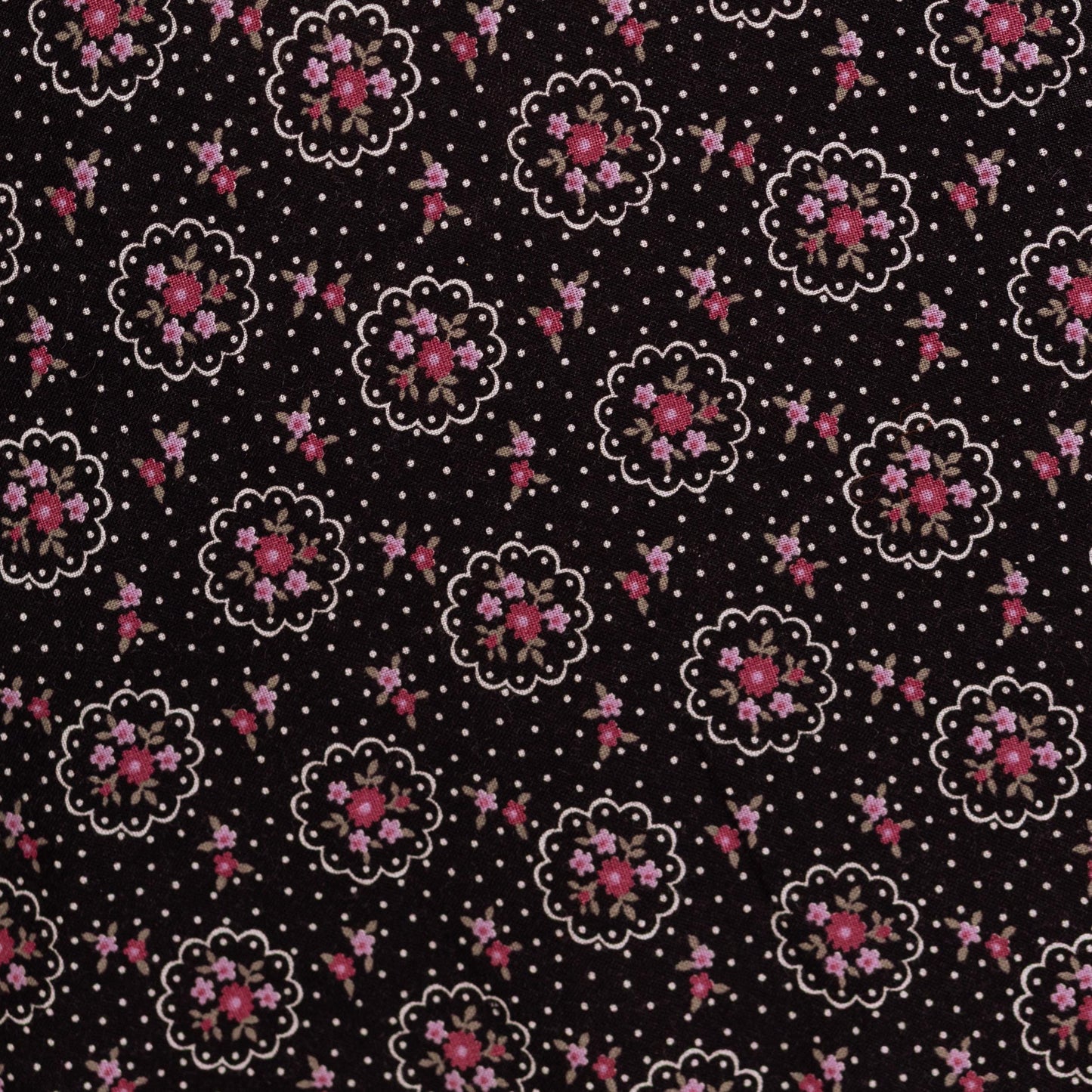 Vintage 70s Gunne Sax Black Calico Floral Prairie Skirt - Extra Small, 25” Waist | Jessica's Gunnies Boho Lace Trim Cottagecore Midi Skirt