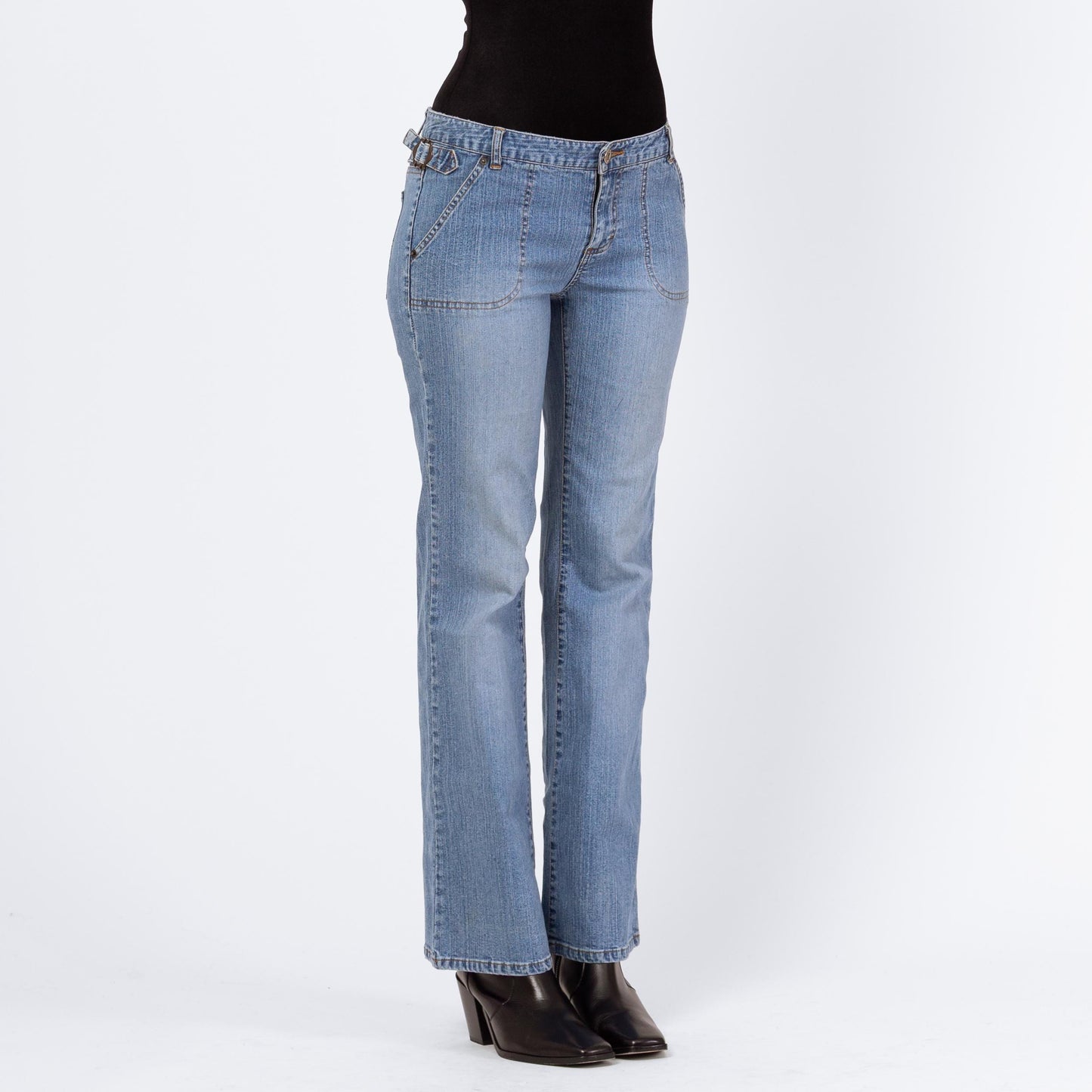 Vintage Y2K Low Rise Bootcut Jeans – Small, Size 6 | Light Wash 2000s Denim Low Riders