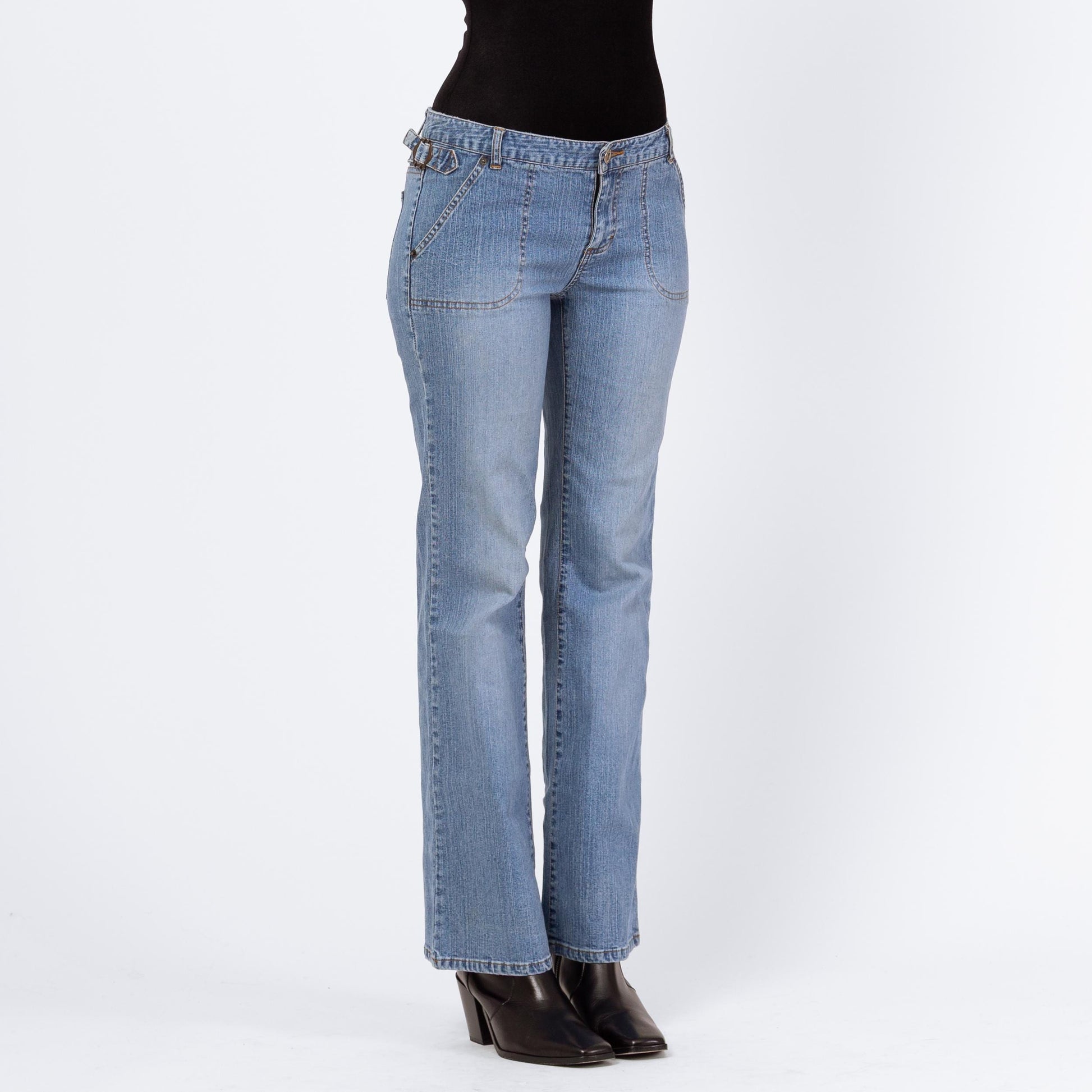 Vintage Y2K Low Rise Bootcut Jeans – Small, Size 6 | Light Wash 2000s Denim Low Riders