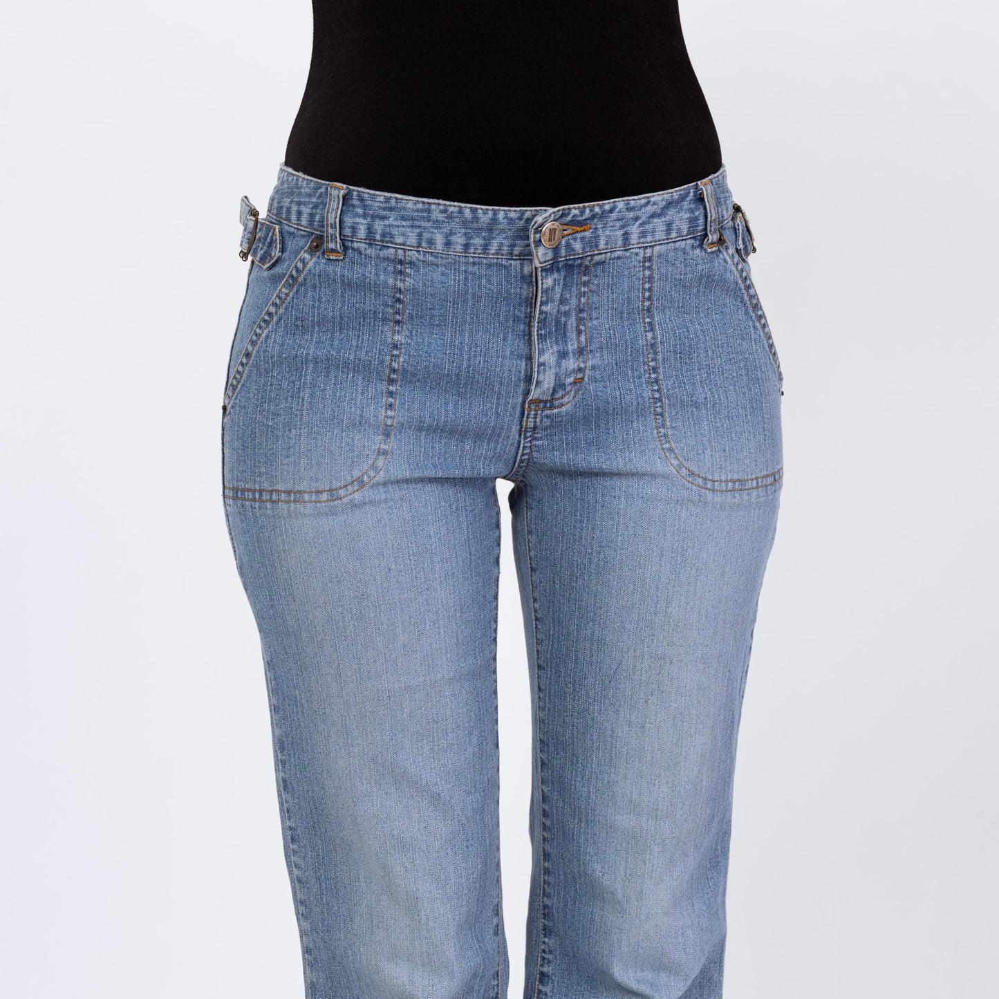 Vintage Y2K Low Rise Bootcut Jeans – Small, Size 6 | Light Wash 2000s Denim Low Riders