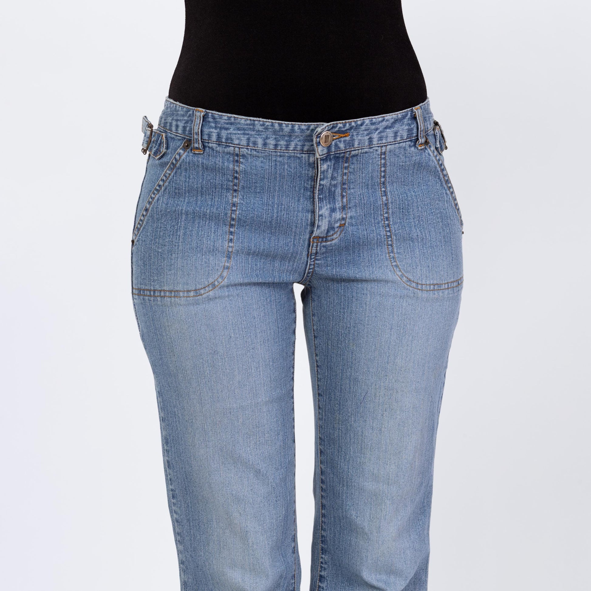 Vintage Y2K Low Rise Bootcut Jeans – Small, Size 6 | Light Wash 2000s Denim Low Riders