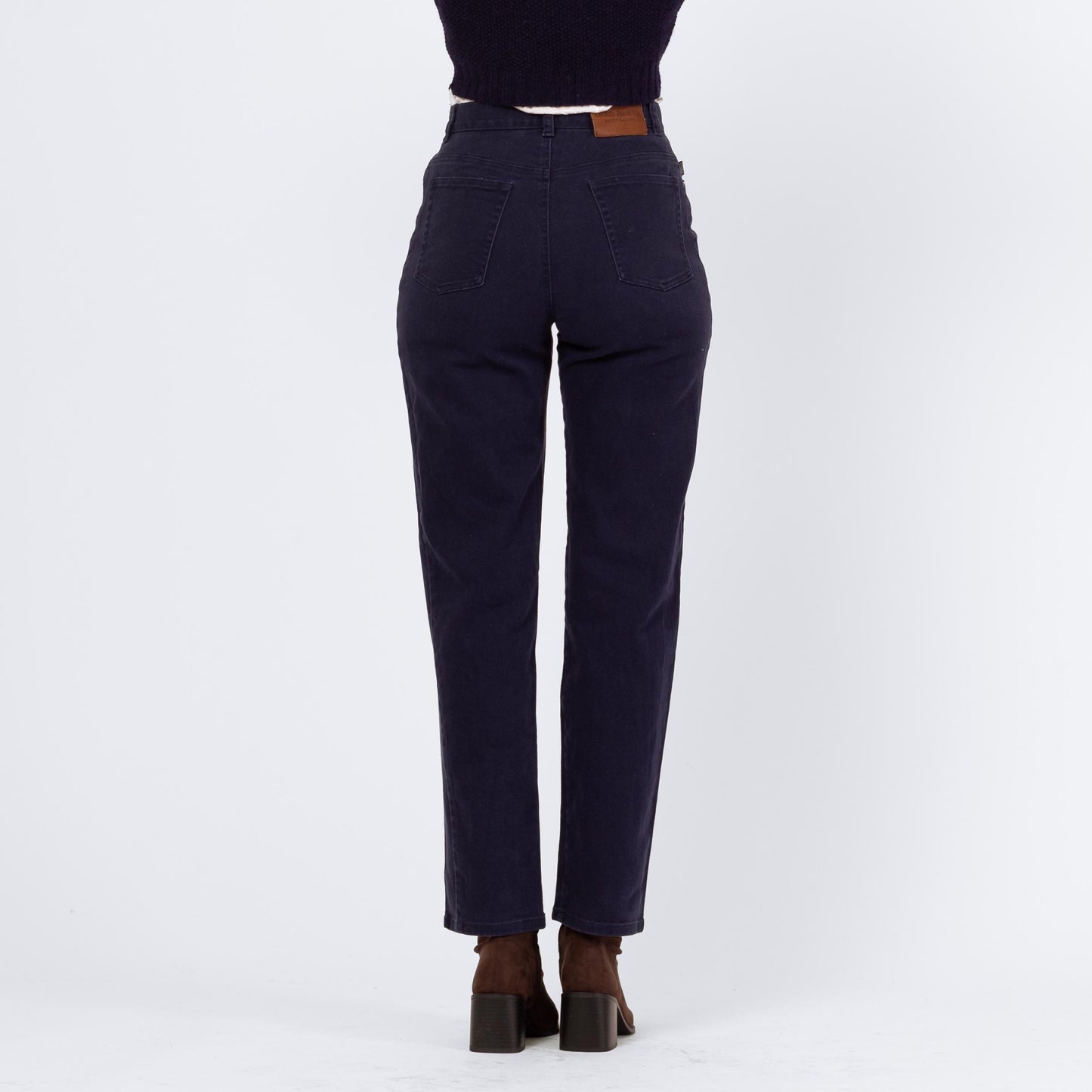 Vintage 90s Ralph Lauren Soft Midnight Blue Jeans - Small, Size 4 | High Waisted Slim Tapered Leg Dark Wash Stretch Jeans