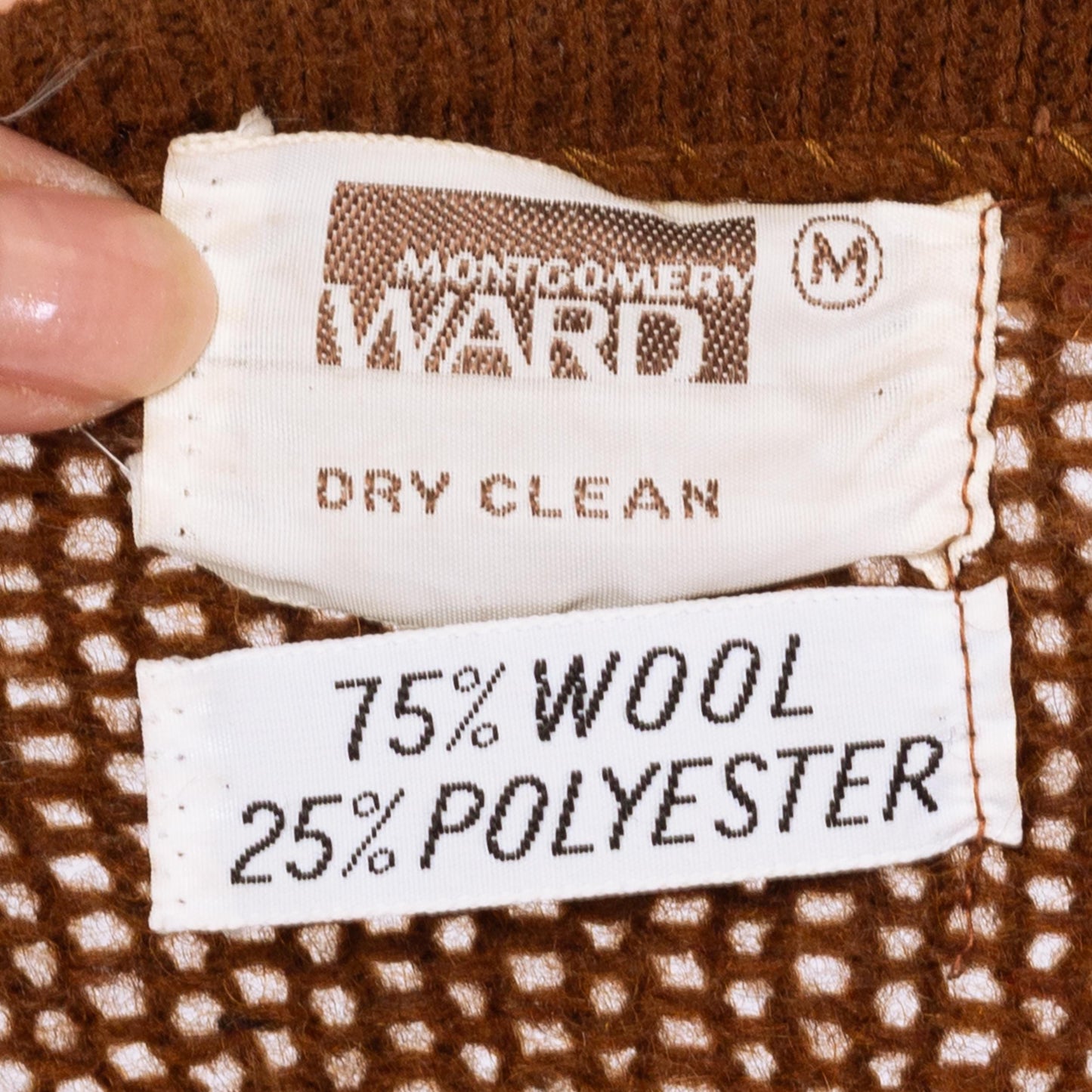 Vintage 70s Brown Suede Knit Sportigan Sweater - Medium | Unisex Leather Trim Button Up V Neck Cardigan