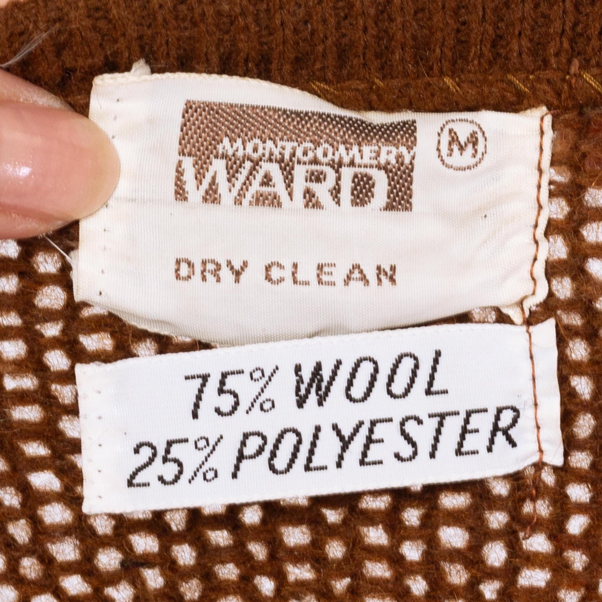 Vintage 70s Brown Suede Knit Sportigan Sweater - Medium | Unisex Leather Trim Button Up V Neck Cardigan