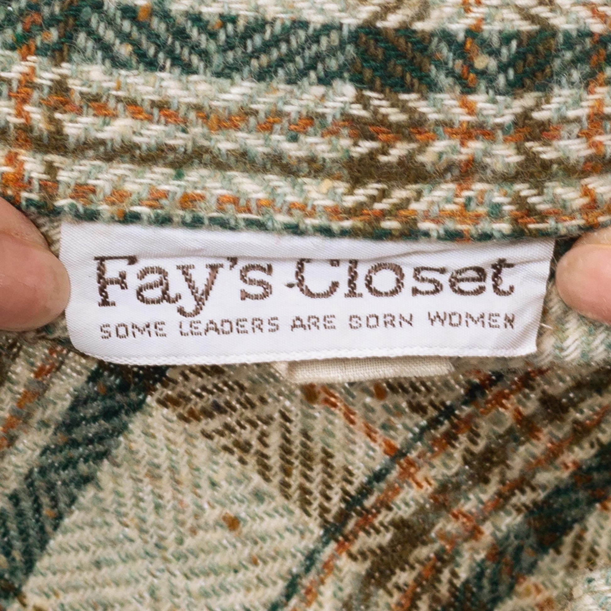 Vintage 70s Sage Green Plaid Tweed Mini Skirt - Medium, 28" Waist | High Waisted A Line Woven Pocket Skirt