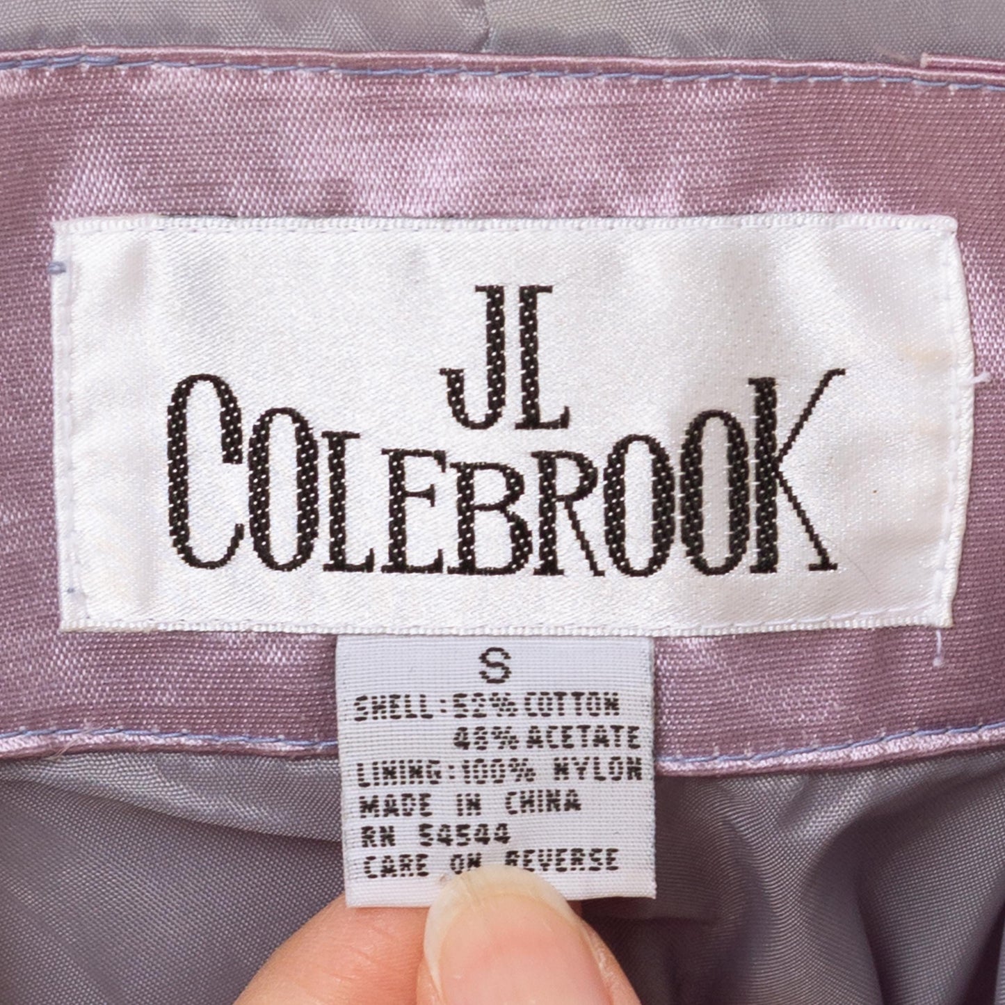 Vintage 90s Mod Faded Lilac Satin Jacket - Small | Double Breasted Short Lightweight Coat