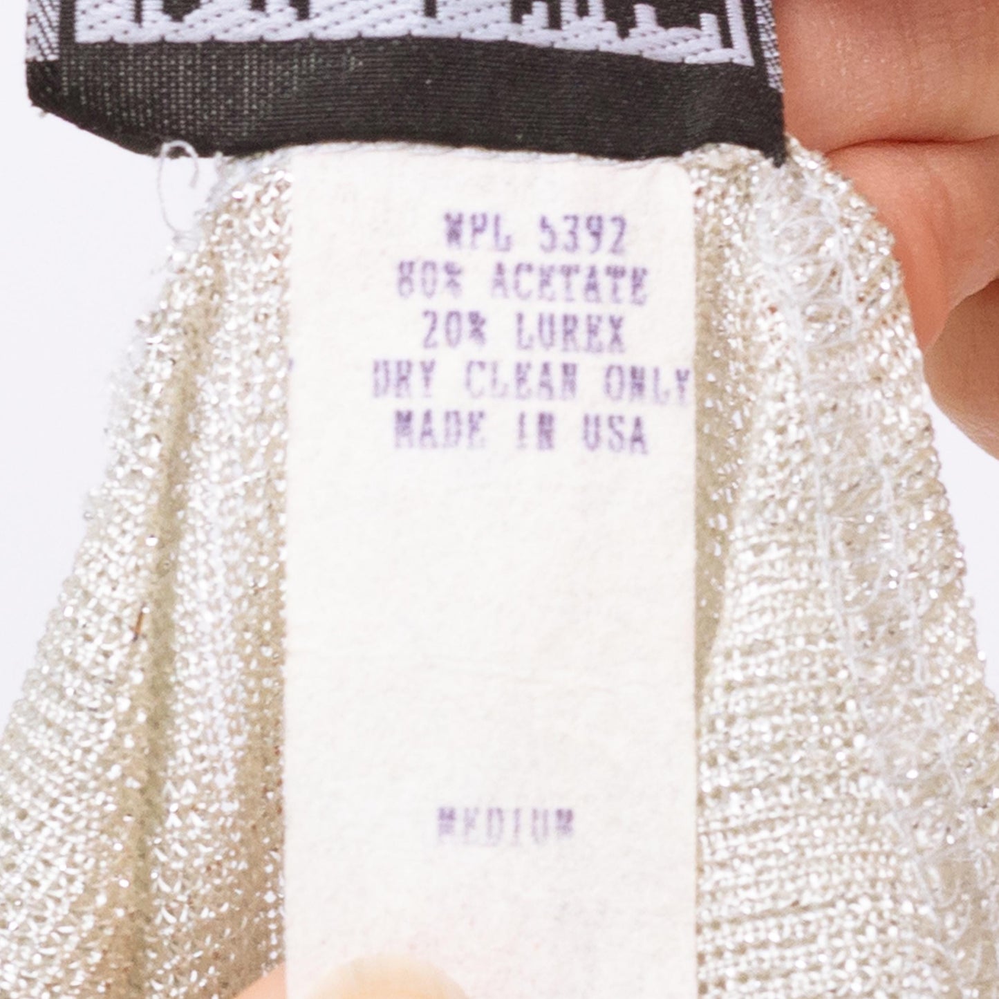 Vintage 90s Silver Lurex Chain Strap Mini Dress - Medium to Large | Sheer Metallic Spaghetti Strap Fitted Disco Party Dress