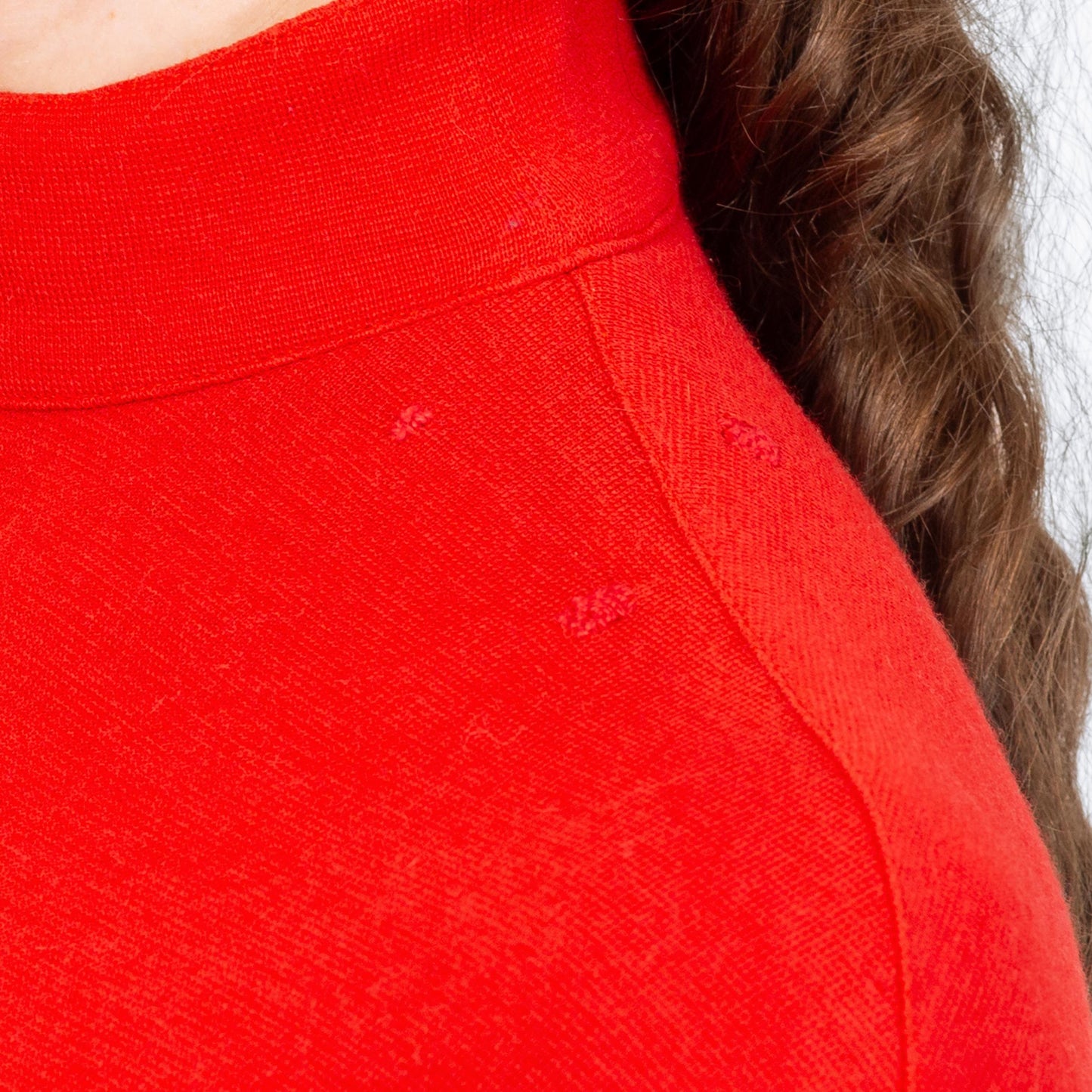 Vintage 80s Gianni Versace Red Wool Mini Dress - Medium | Designer 3/4 Sleeve Winter Christmas Party Dress