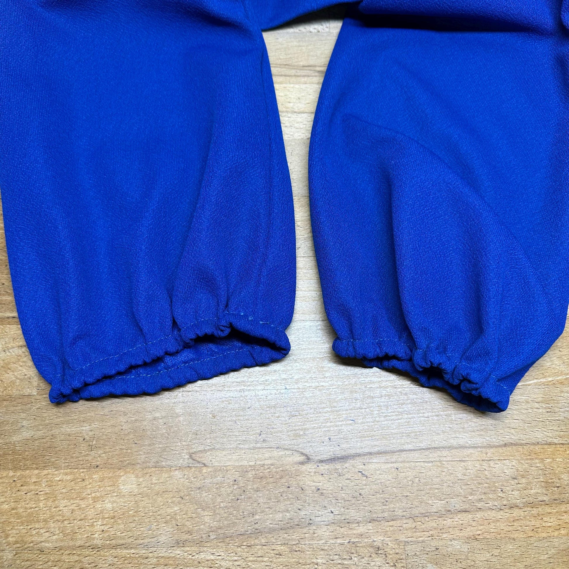 Vintage 70s Royal Blue Long Sleeve Mini Party Dress - Medium | Mod Gold Button Fit & Flare Minidress