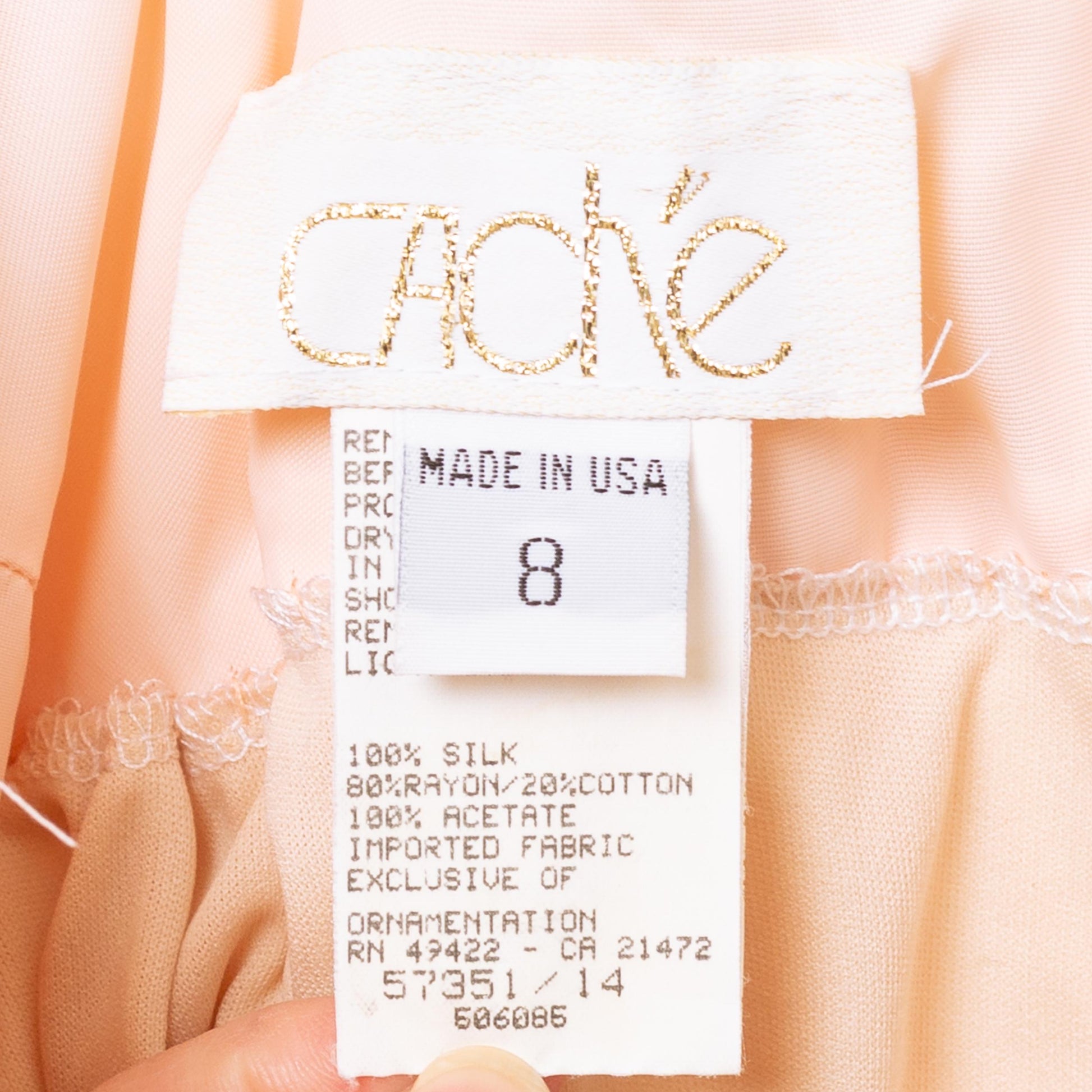 Vintage 90s Cache Blush Pink Silk Gown - Medium, Size 8 | Pastel Chiffon Y2K Maxi Prom Dress