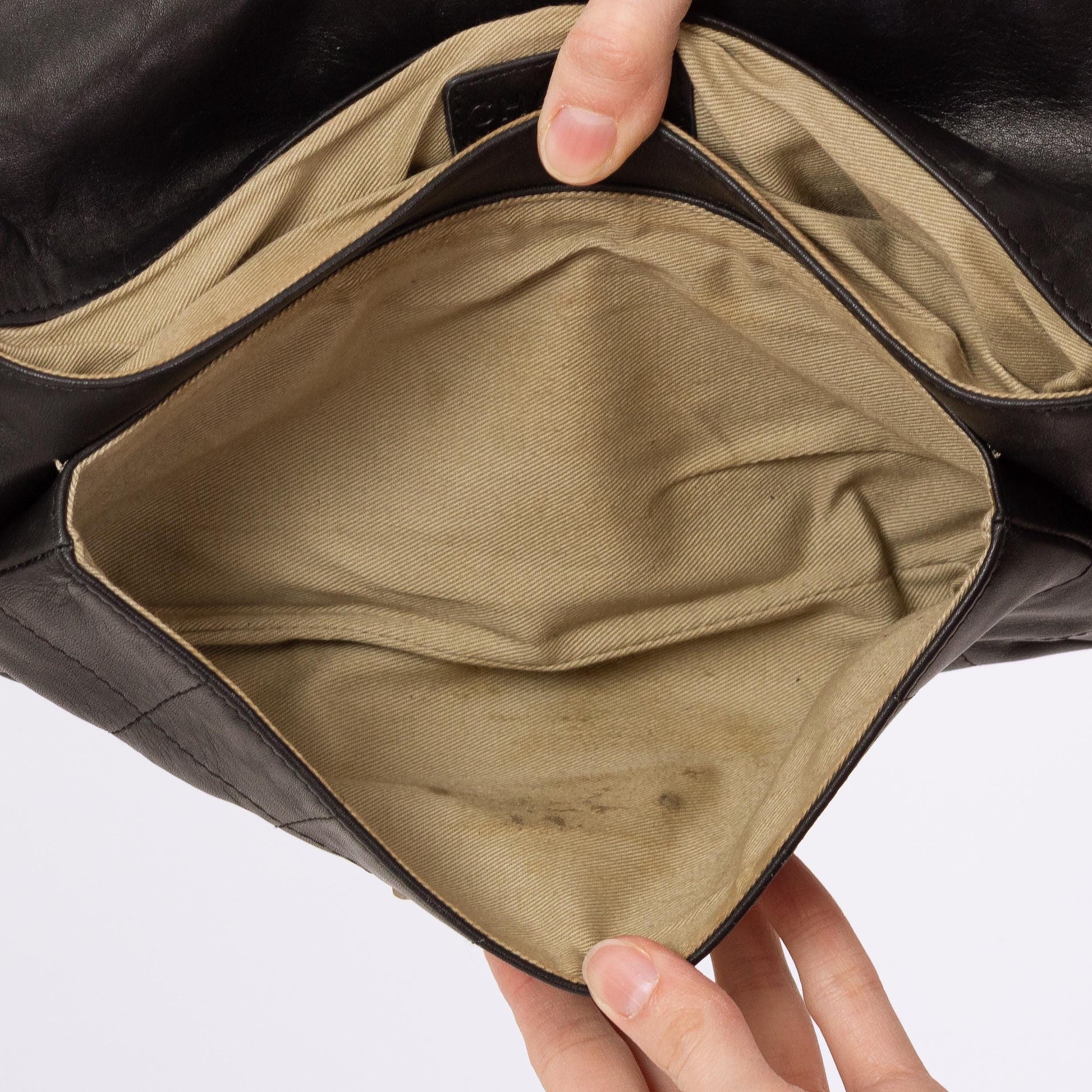 Vintage Y2K Chanel Mademoiselle Quilted Black Leather Shoulder Bag | 2000s Designer Purse, Turn Lock 2.55 Chocolate Bar Bag