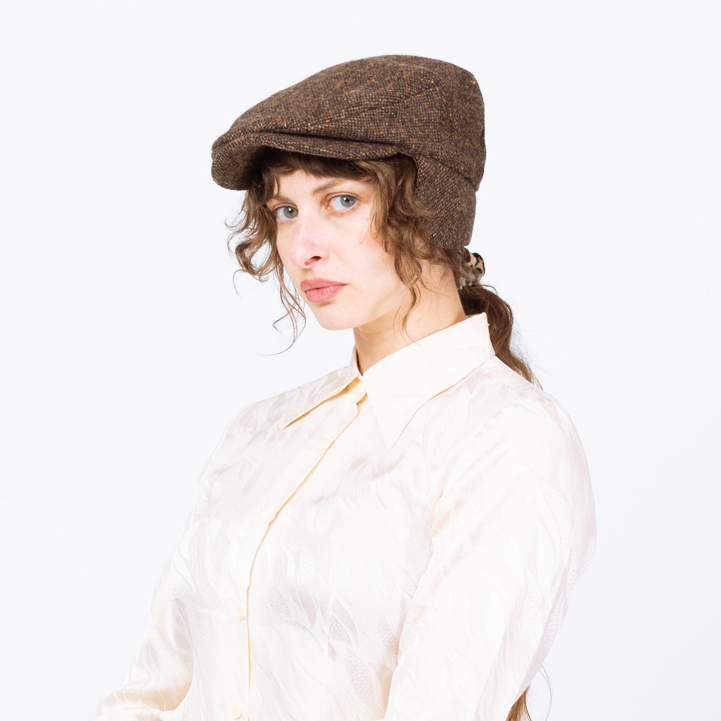 Vintage 70s 80s Hanna Hats of Donegal Irish Tweed Earflap Cap - Large | Newsboy Flat Cabbie Hat