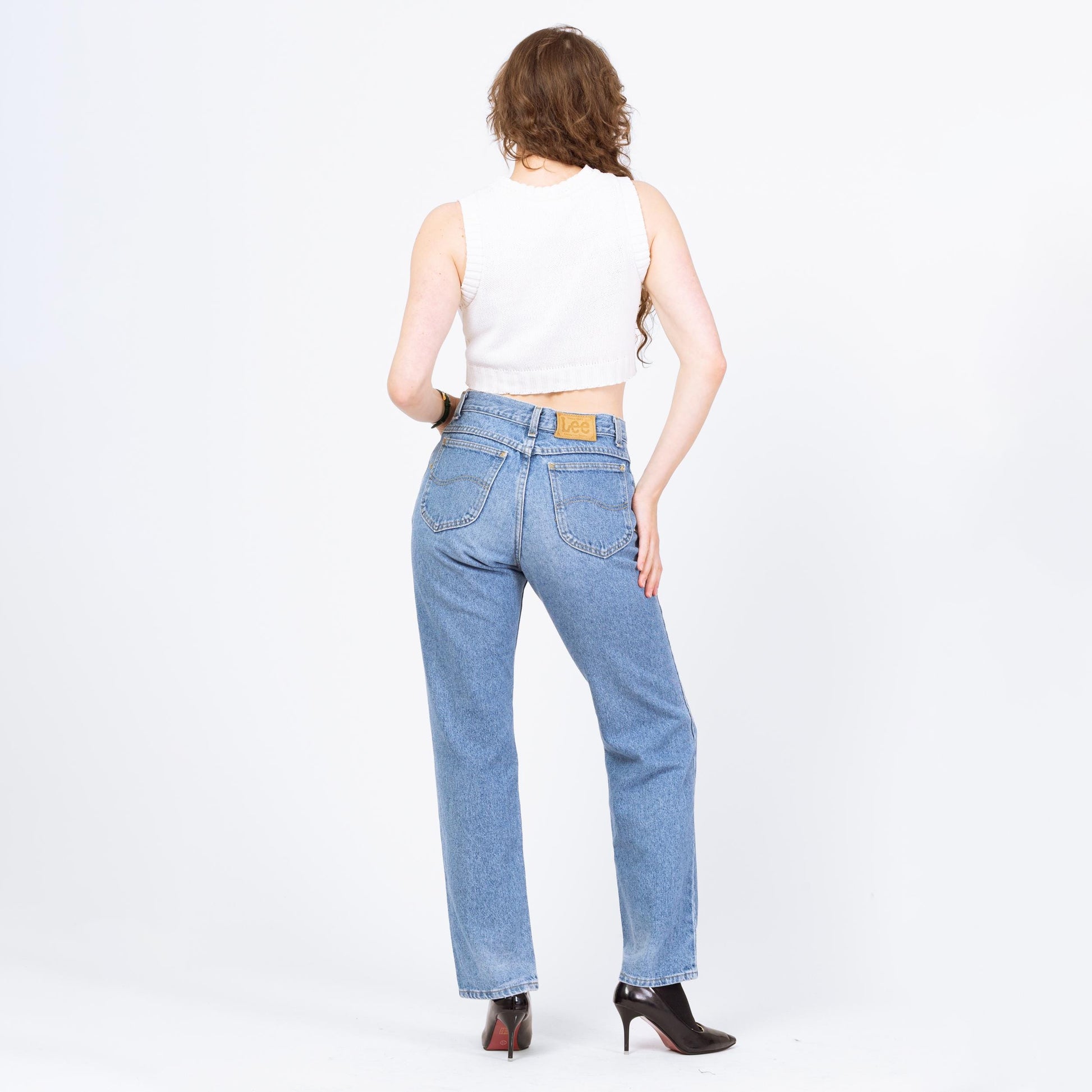 Vintage 90s Lee Relaxed Fit Light Wash Jeans - 31x31 | Denim High Waisted Slim Straight Mom Jeans