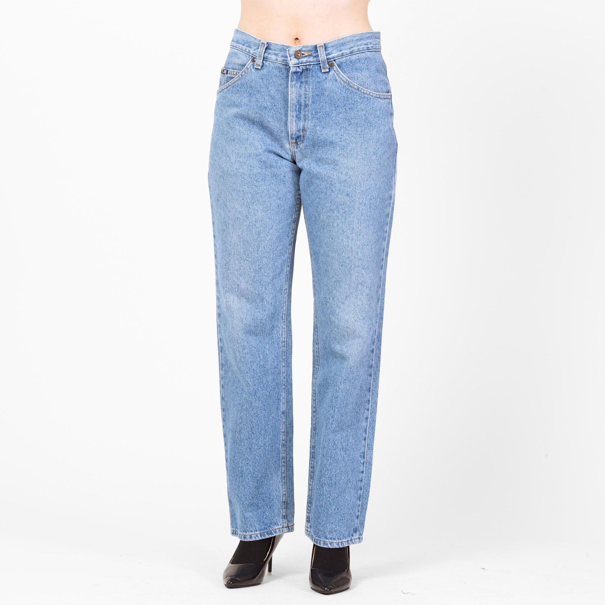 Vintage 90s Lee Relaxed Fit Light Wash Jeans - 31x31 | Denim High Waisted Slim Straight Mom Jeans