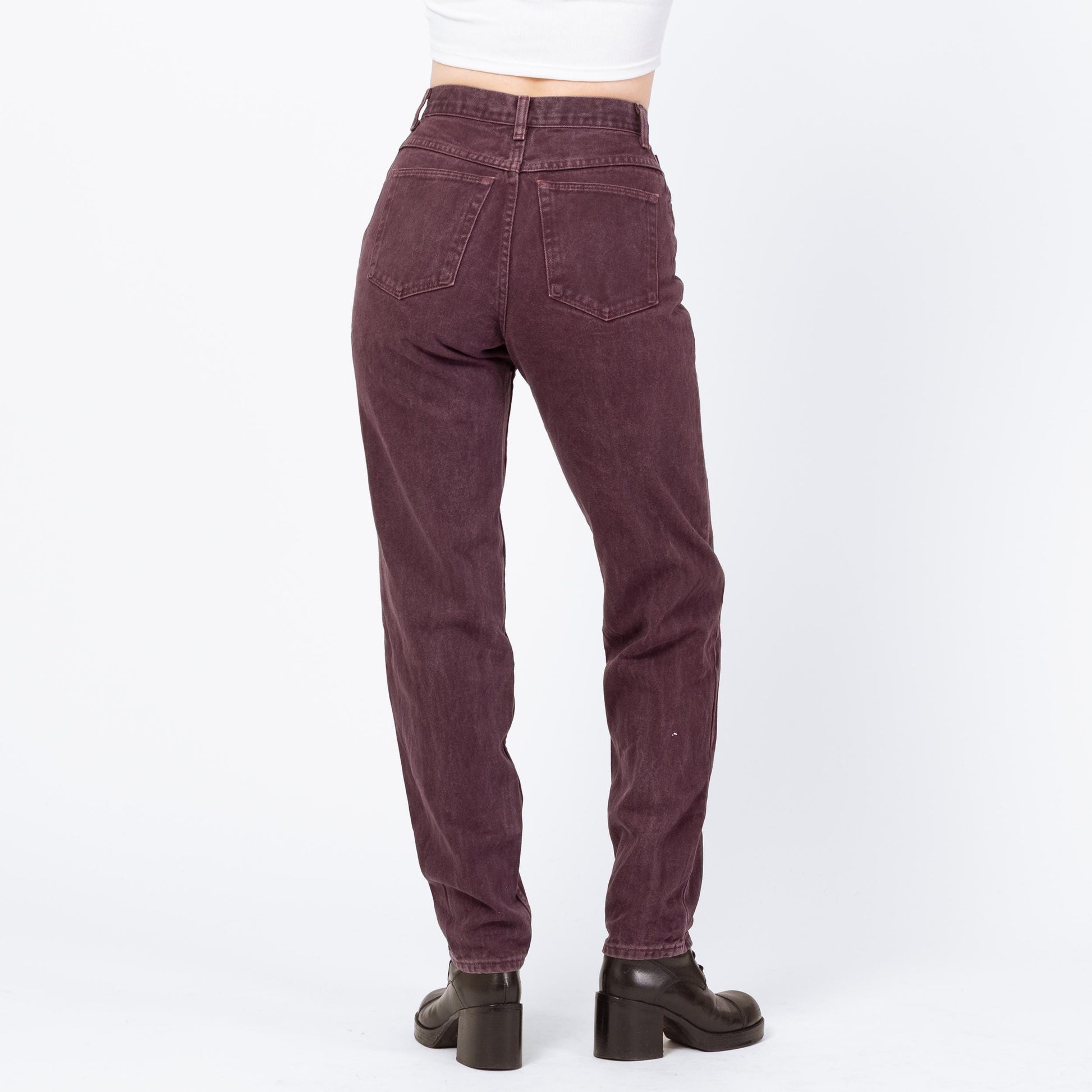 Vintage 90s Wrangler Plum Purple High Waisted Jeans - Small, 27" Waist | Denim Slim Straight Leg Mom Jeans