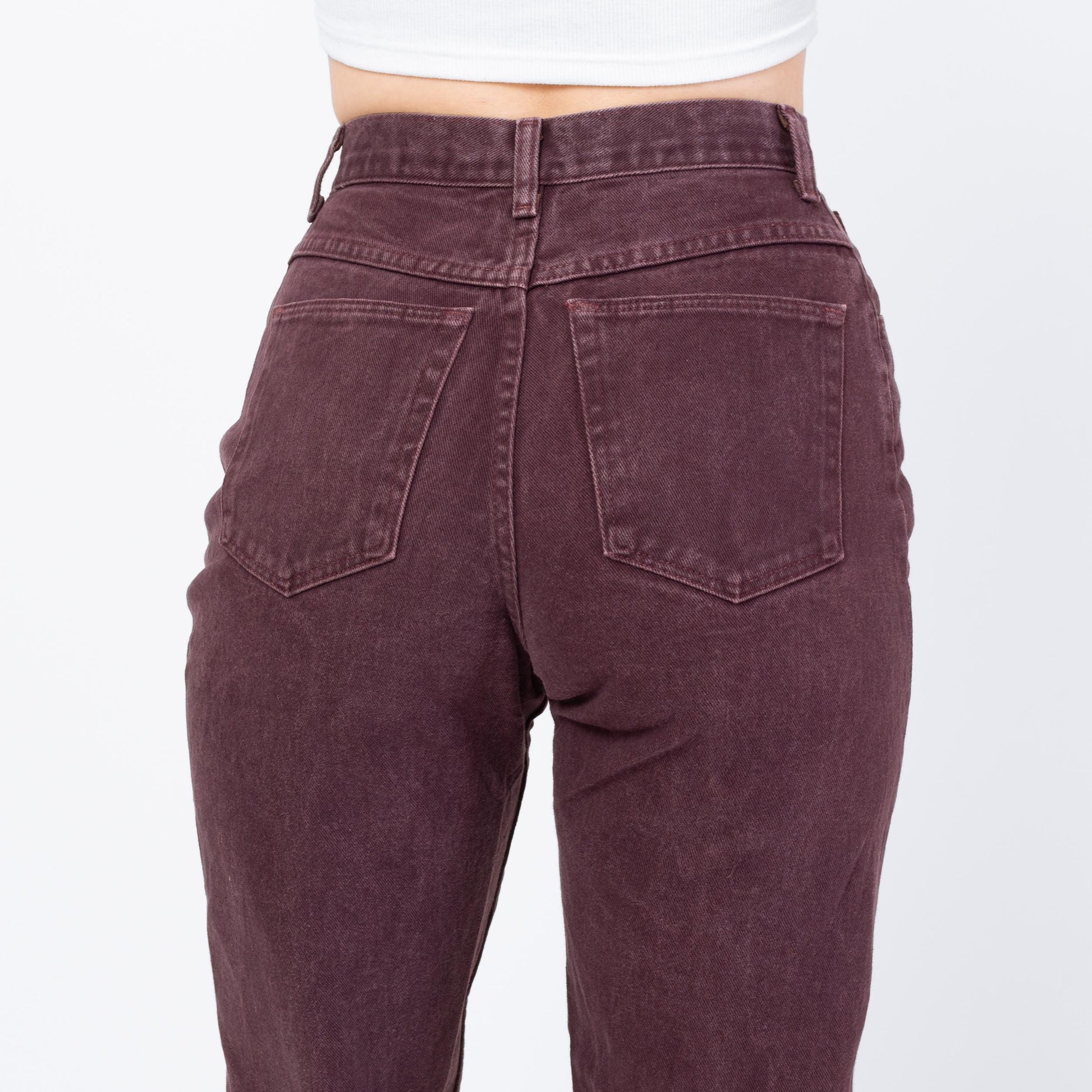 Vintage 90s Wrangler Plum Purple High Waisted Jeans - Small, 27" Waist | Denim Slim Straight Leg Mom Jeans