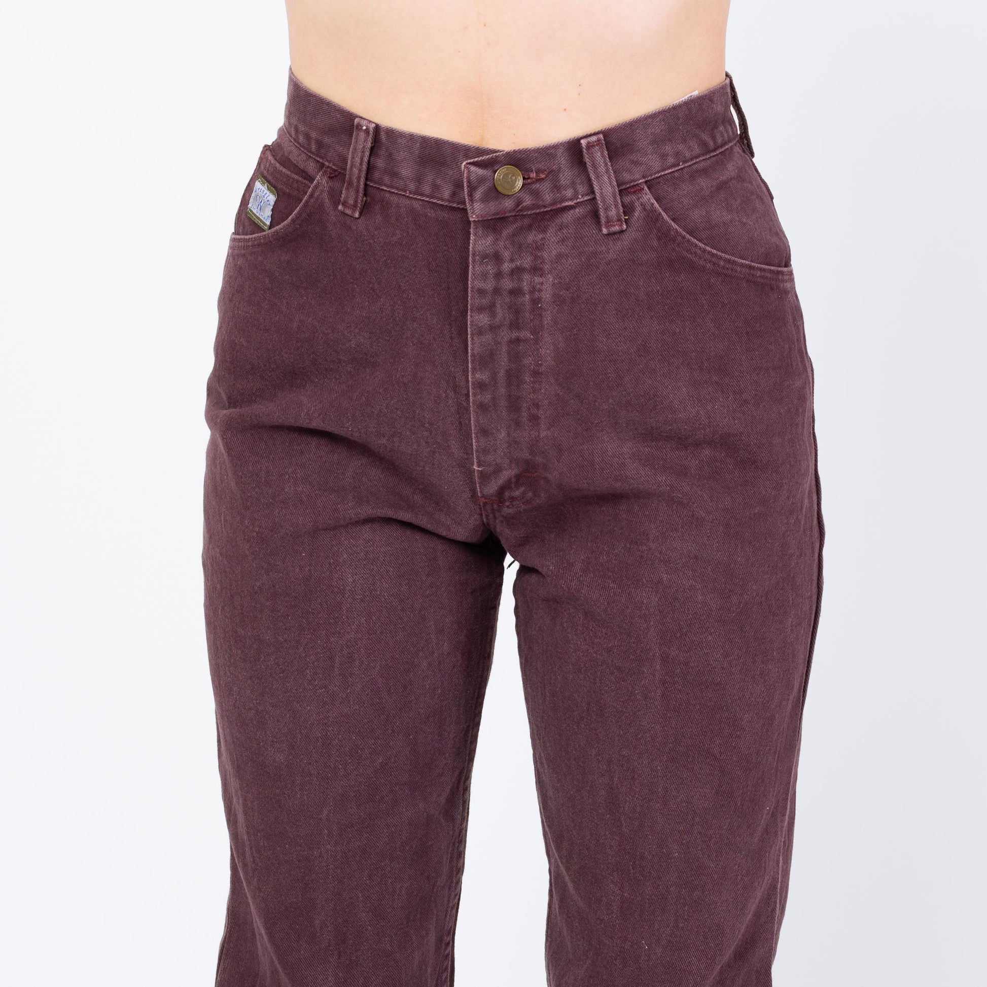 Vintage 90s Wrangler Plum Purple High Waisted Jeans - Small, 27" Waist | Denim Slim Straight Leg Mom Jeans